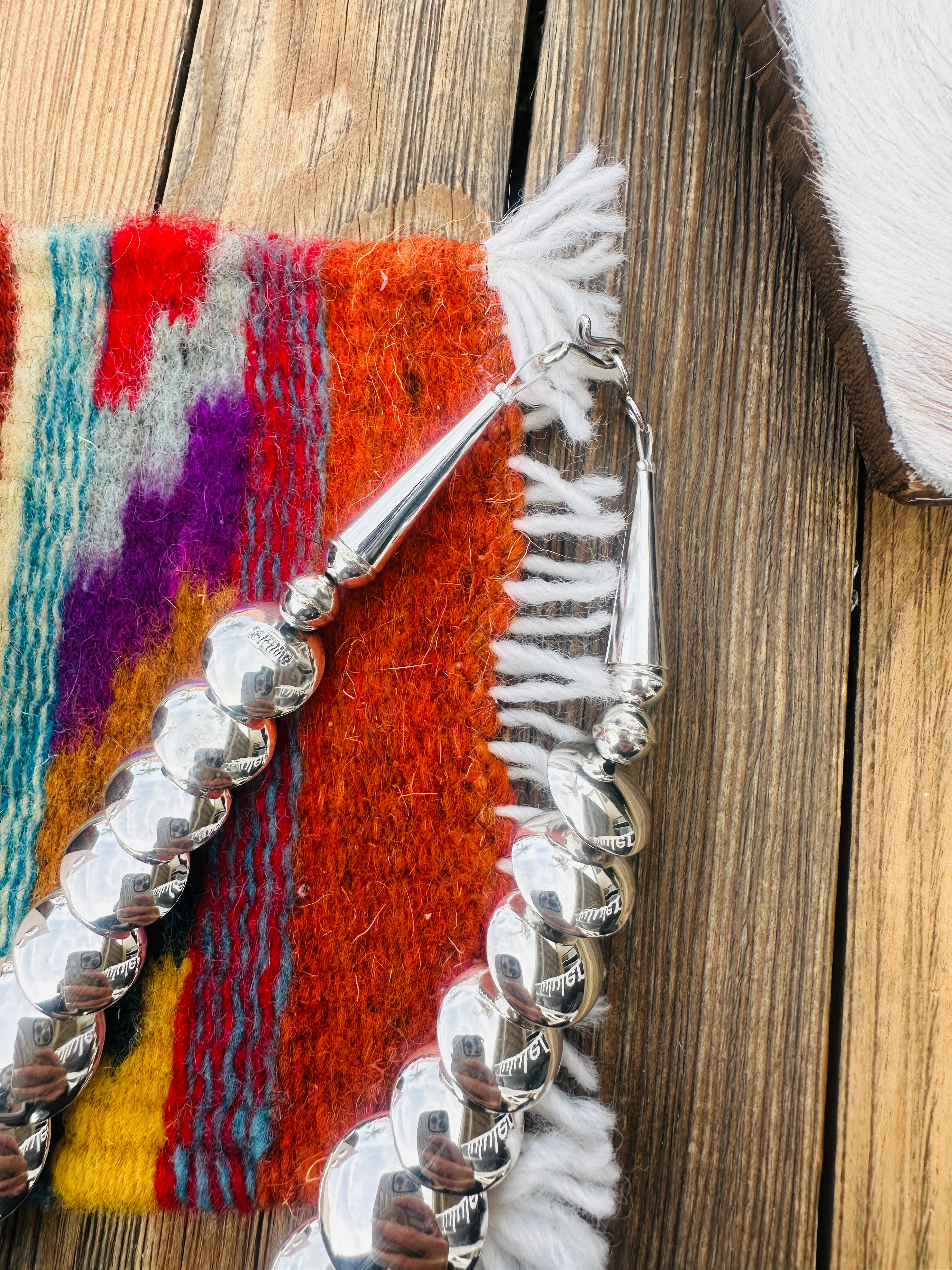 Handcrafted Turquoise & Sterling Silver Necklace and Earring Set