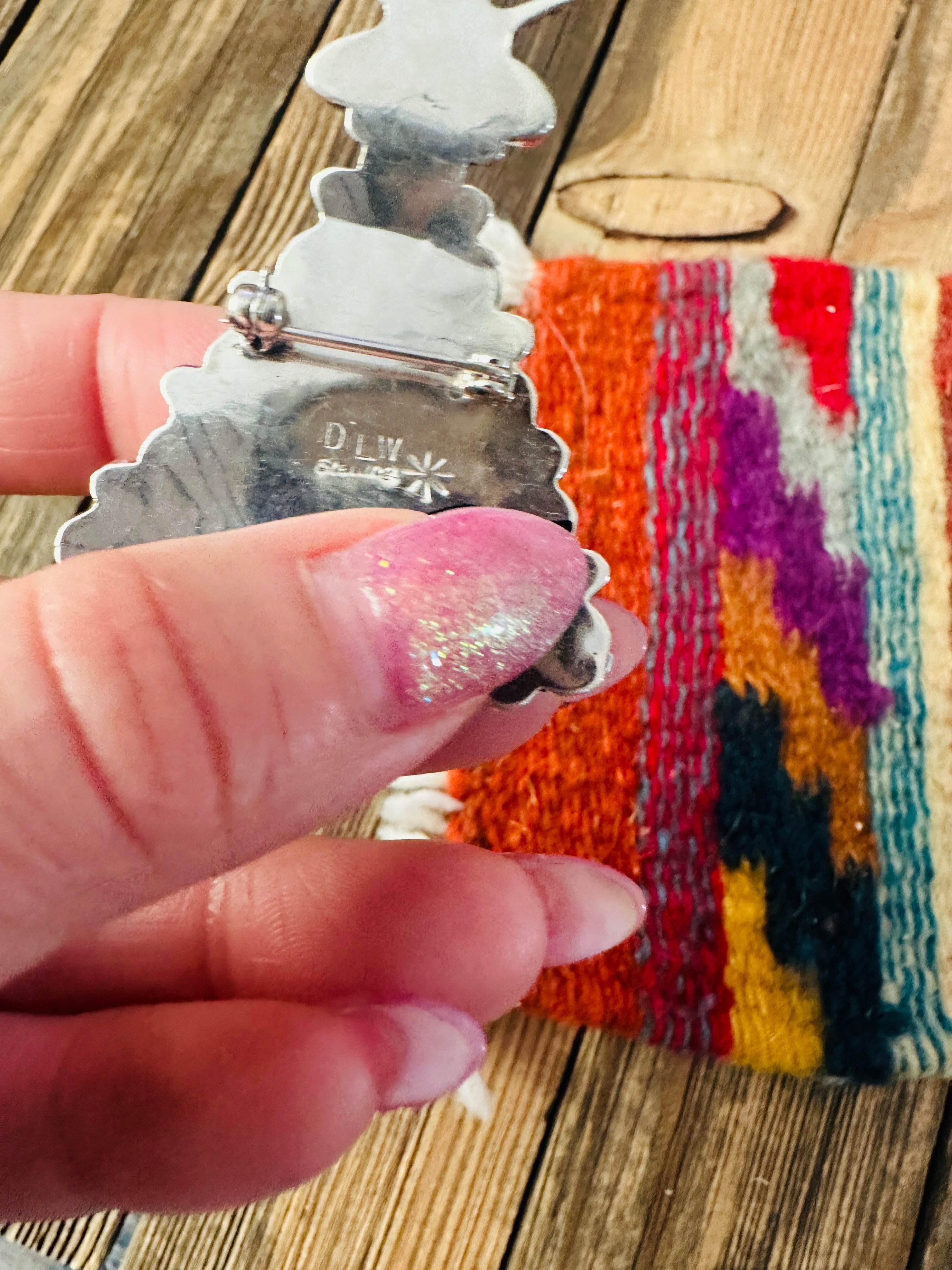 Handcrafted Sterling Silver & Multicolor Opal Christmas Tree Brooch