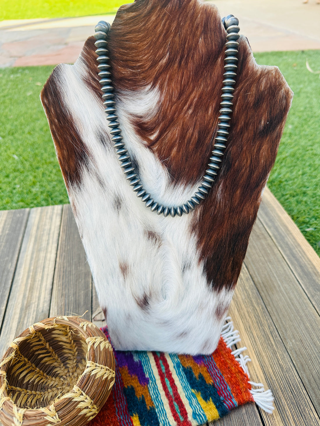 Handcrafted Sterling Silver 10mm Saucer Beaded 18” Necklace