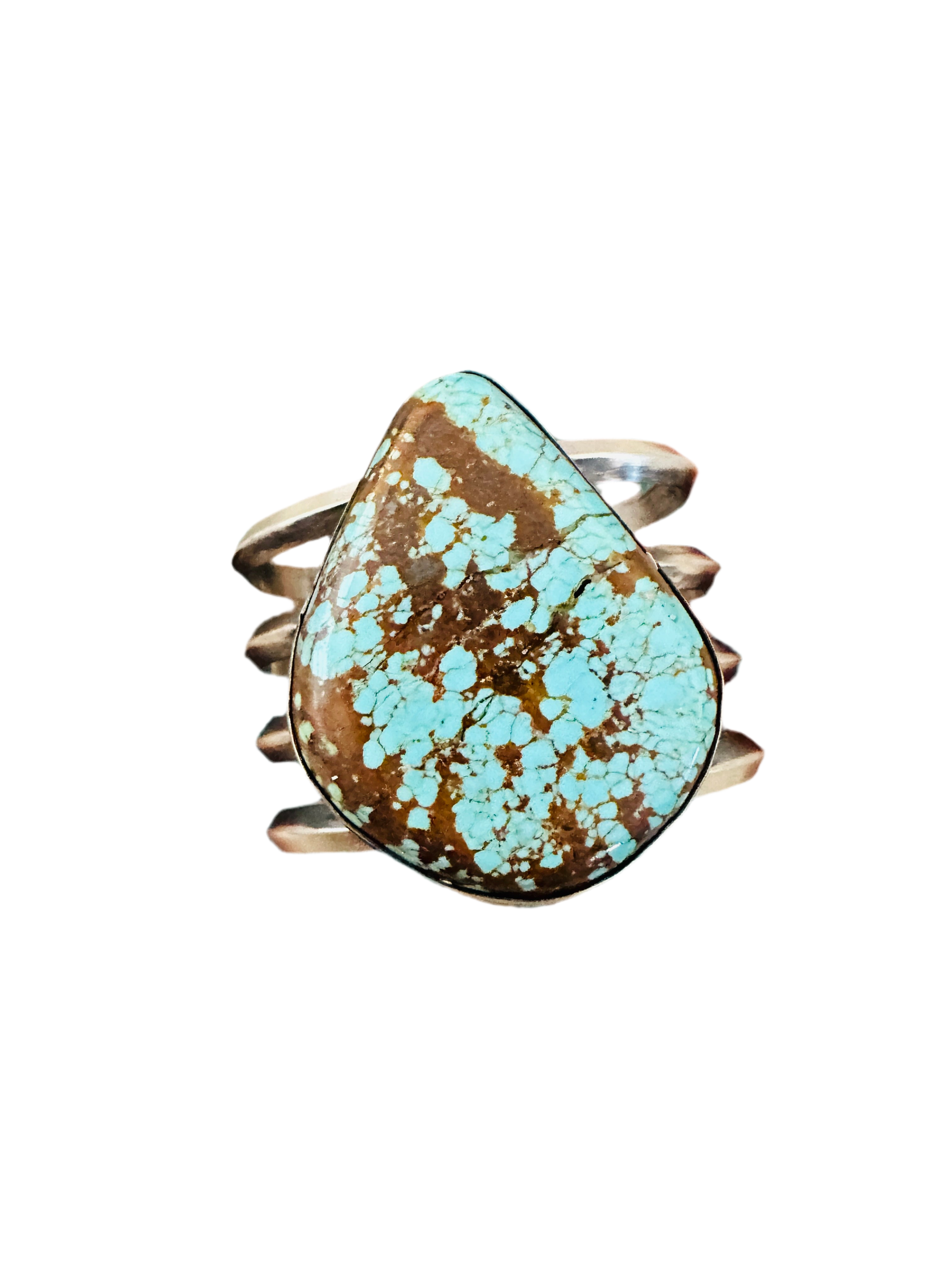 Handcrafted Sterling Silver & Number 8 Turquoise Cuff Bracelet by Chimney Butte