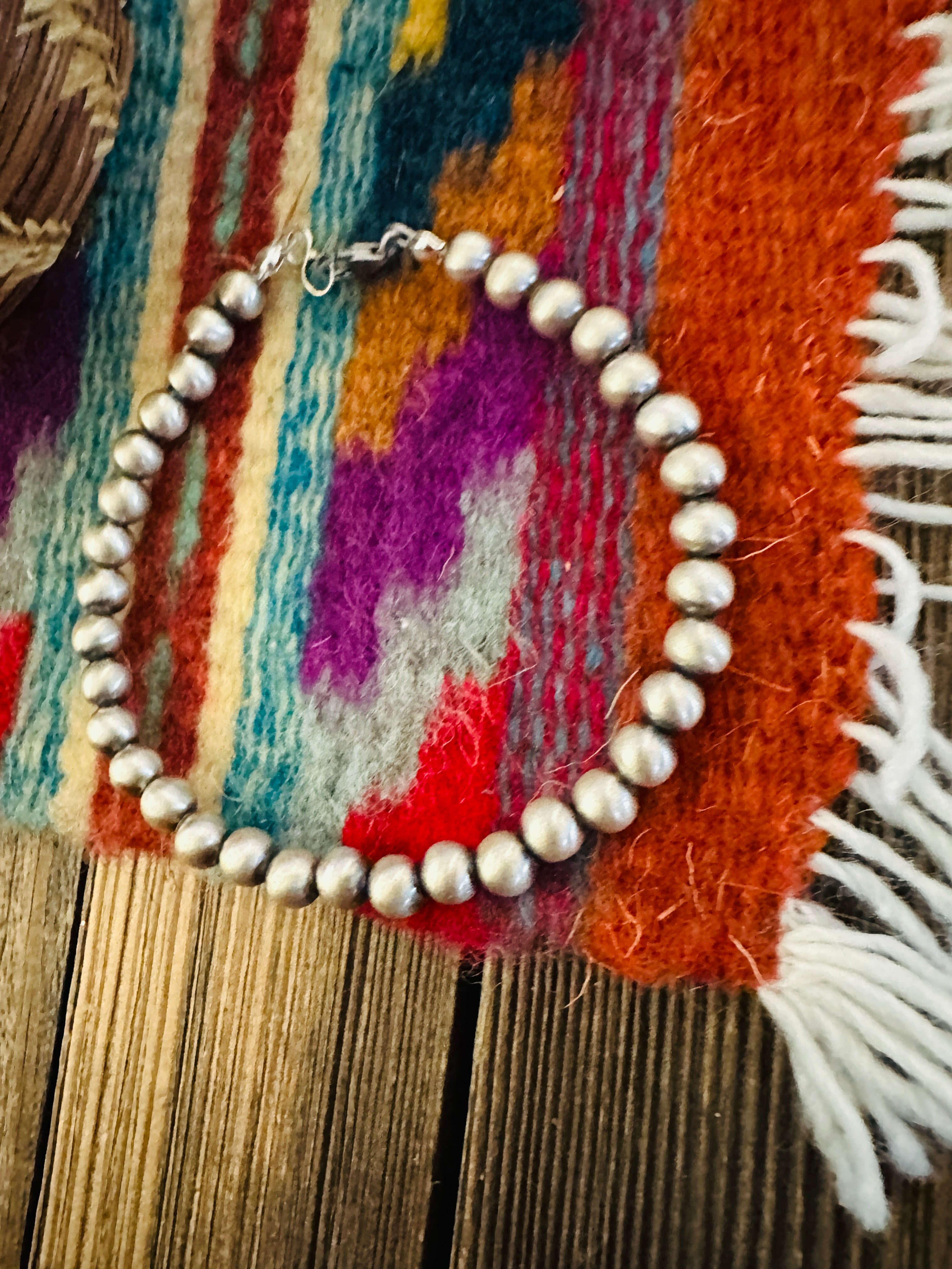 Handcrafted 5mm Sterling Silver Pearl Beaded Bracelet