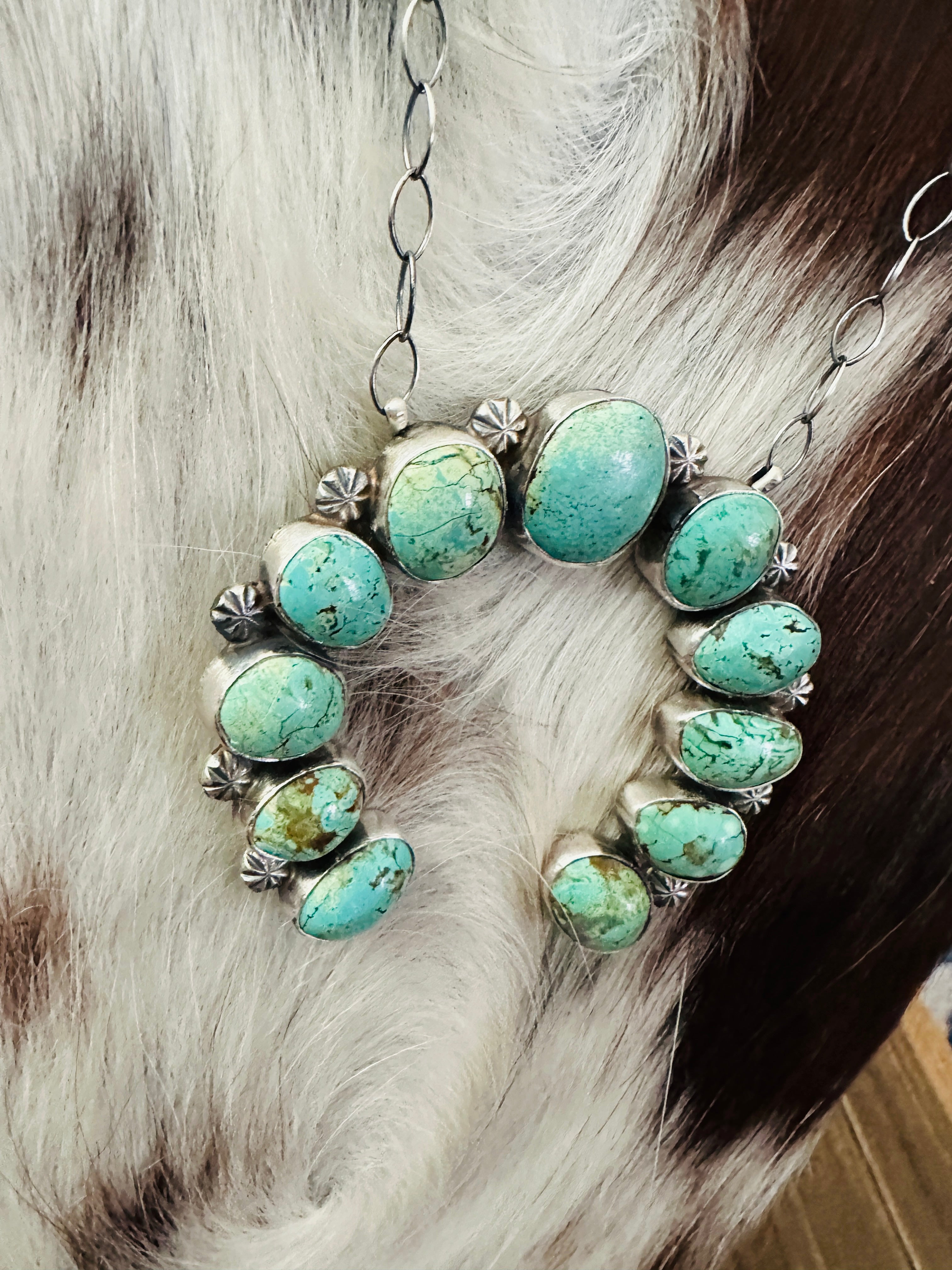 Handcrafted Sterling Silver & Turquoise Naja Necklace by Jameson Garcia