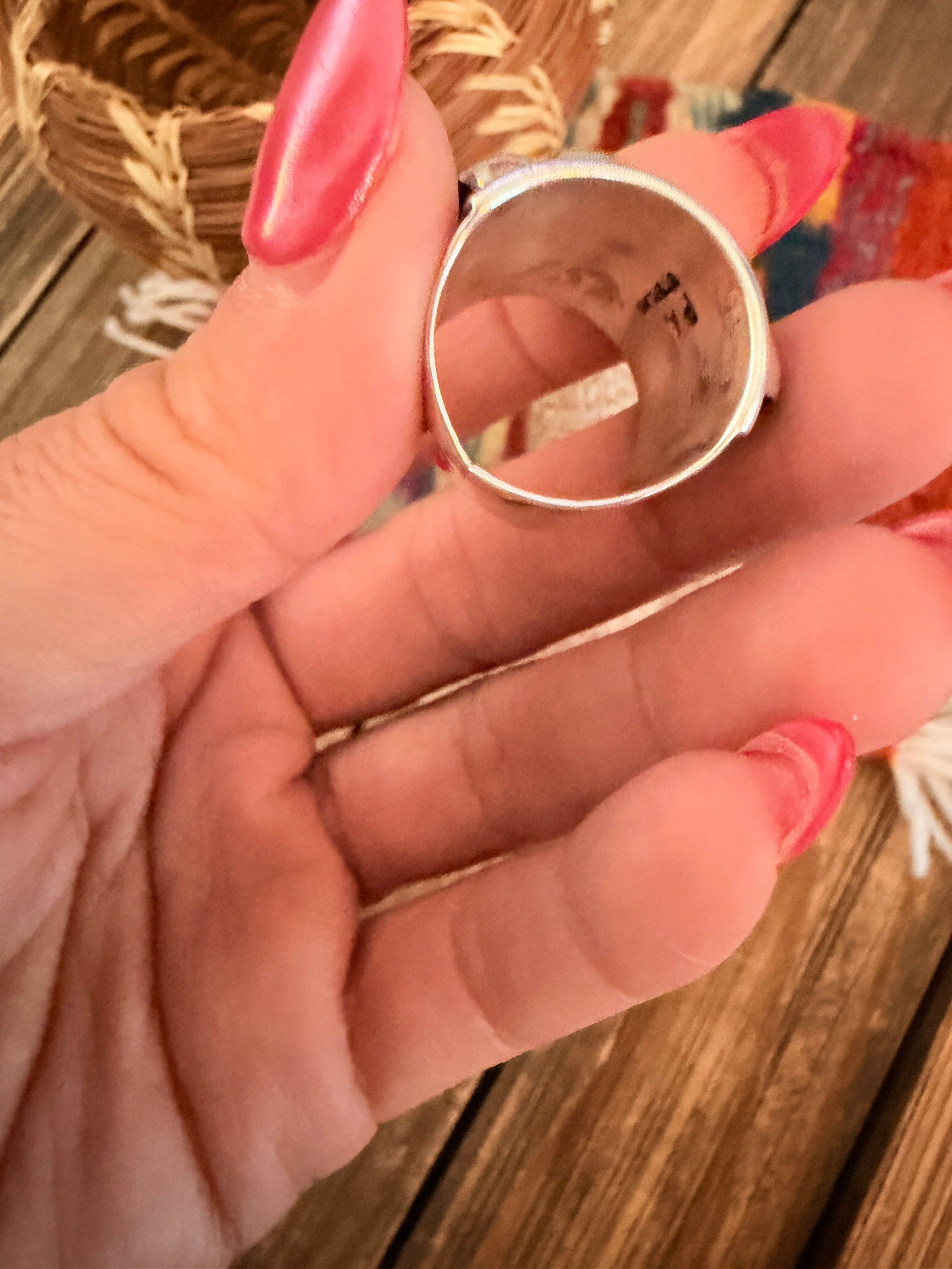 Old Pawn Handcrafted Rolled Sterling Silver Band Ring Size 6