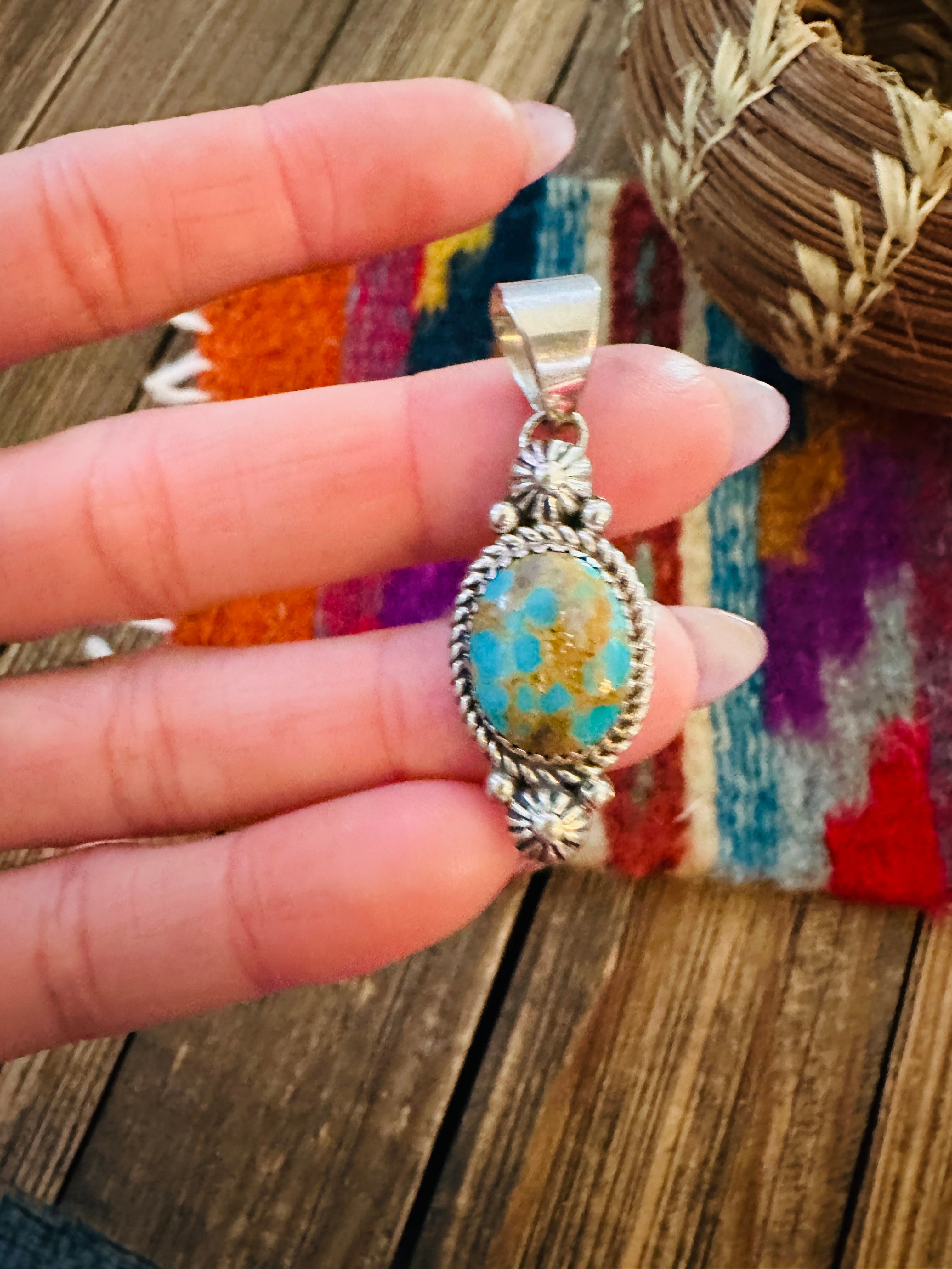 Handcrafted Sterling Silver & Turquoise Pendant