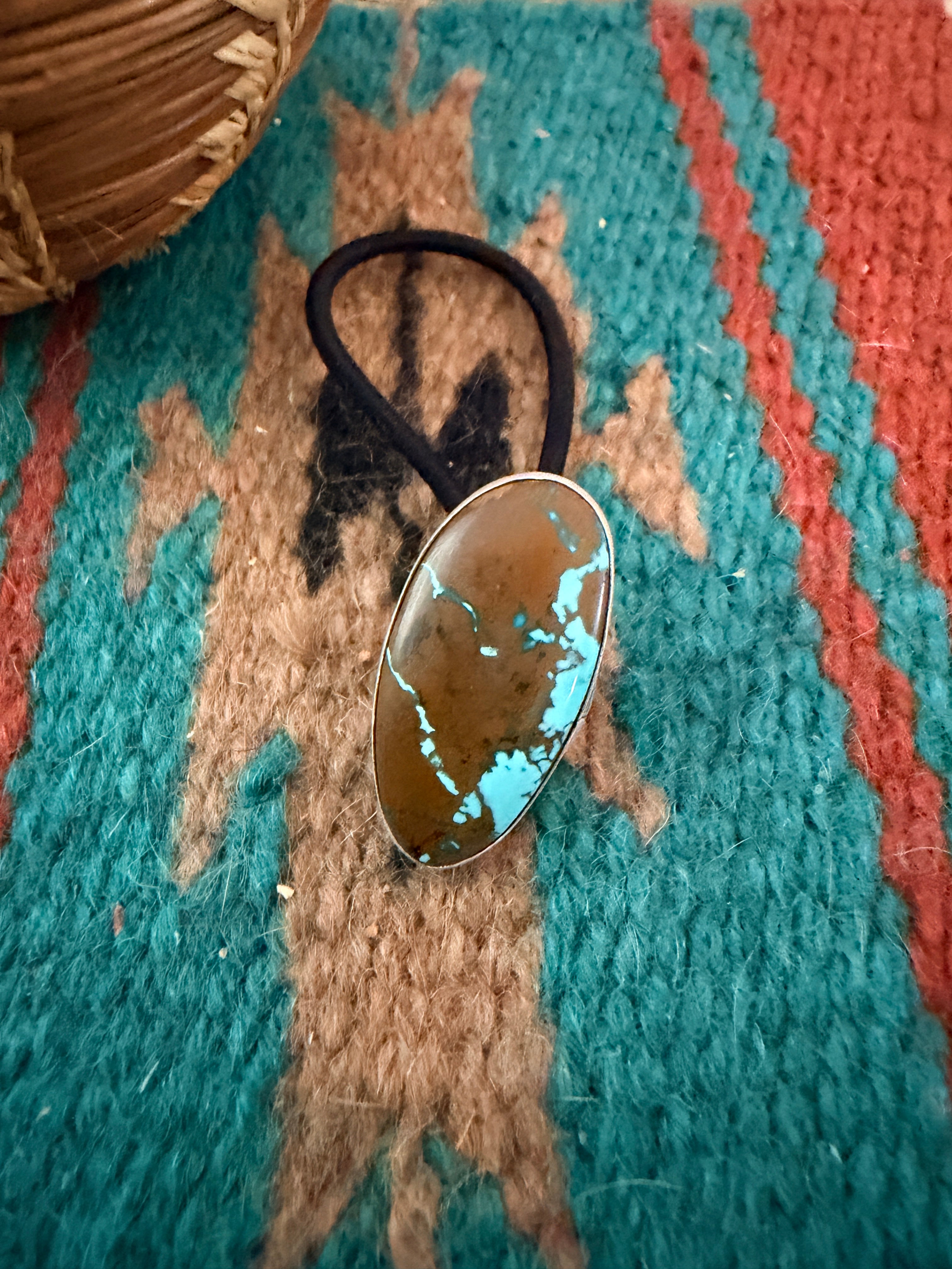 Handcrafted Turquoise & Sterling Silver Hair Tie Charm