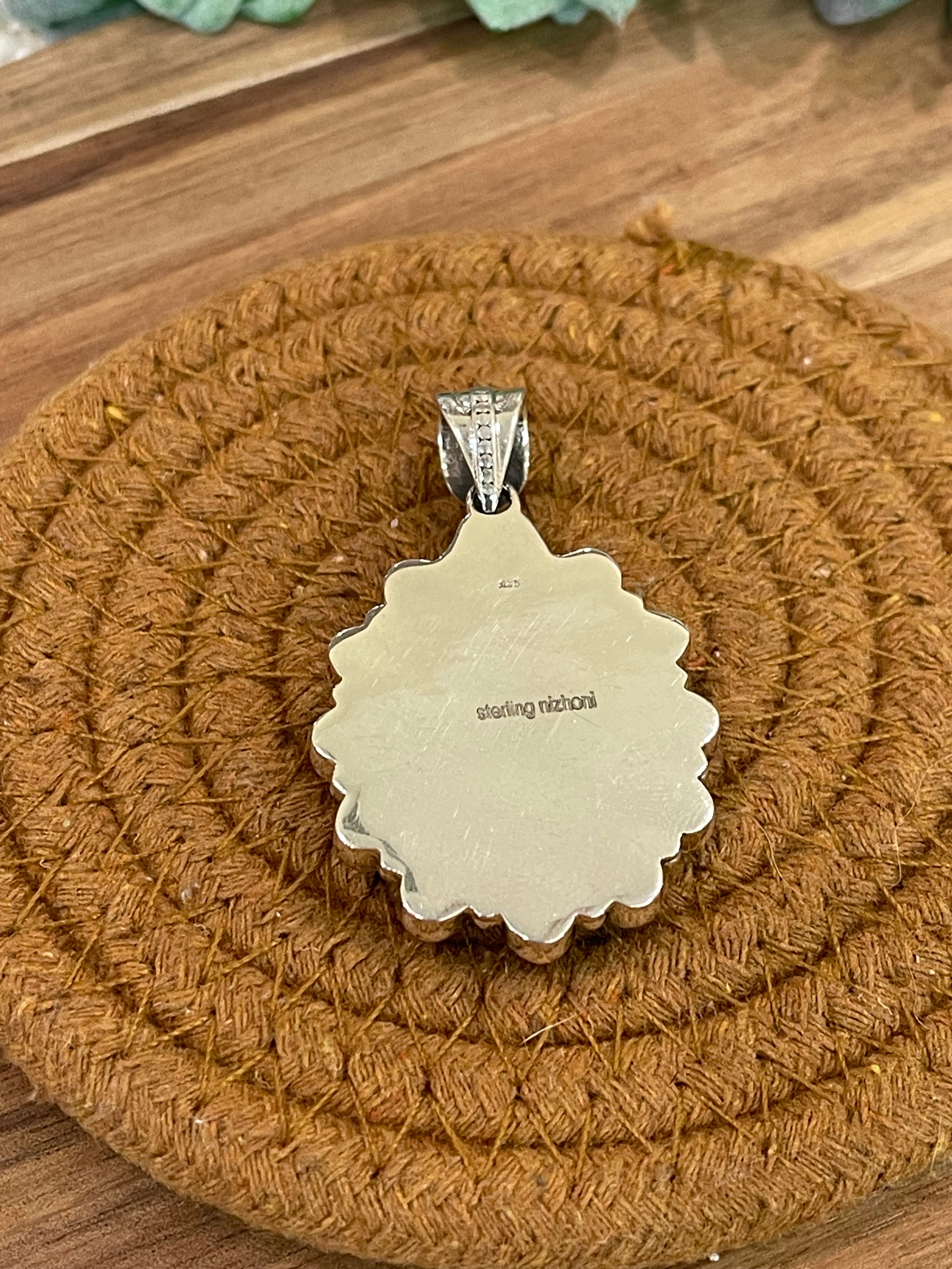 Handmade Sterling Silver,Turquoise & Pink Dream Mojave Cluster Pendant