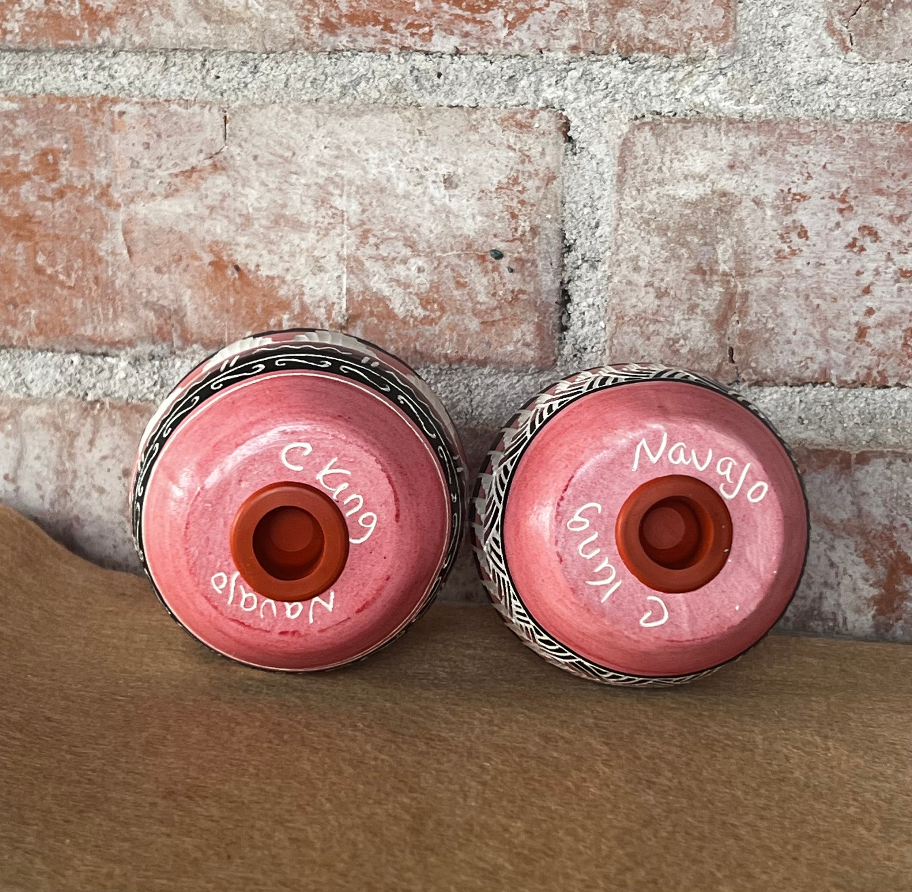 Handcrafted Red Salt & Pepper Shakers “Cassandra King”