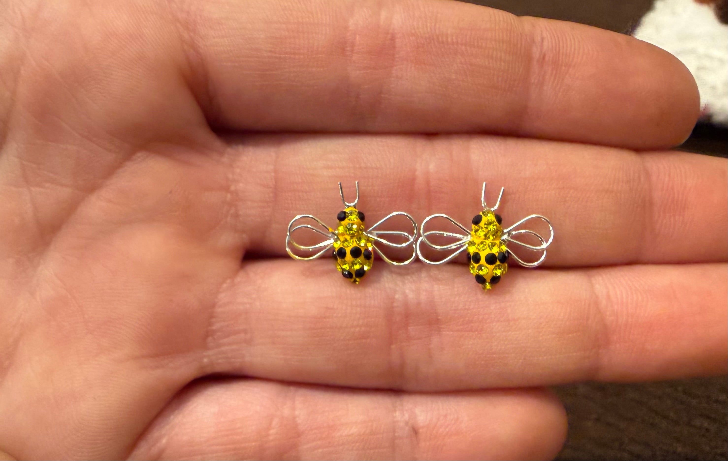 Bumble Bee CZ Sterling Silver  Earrings