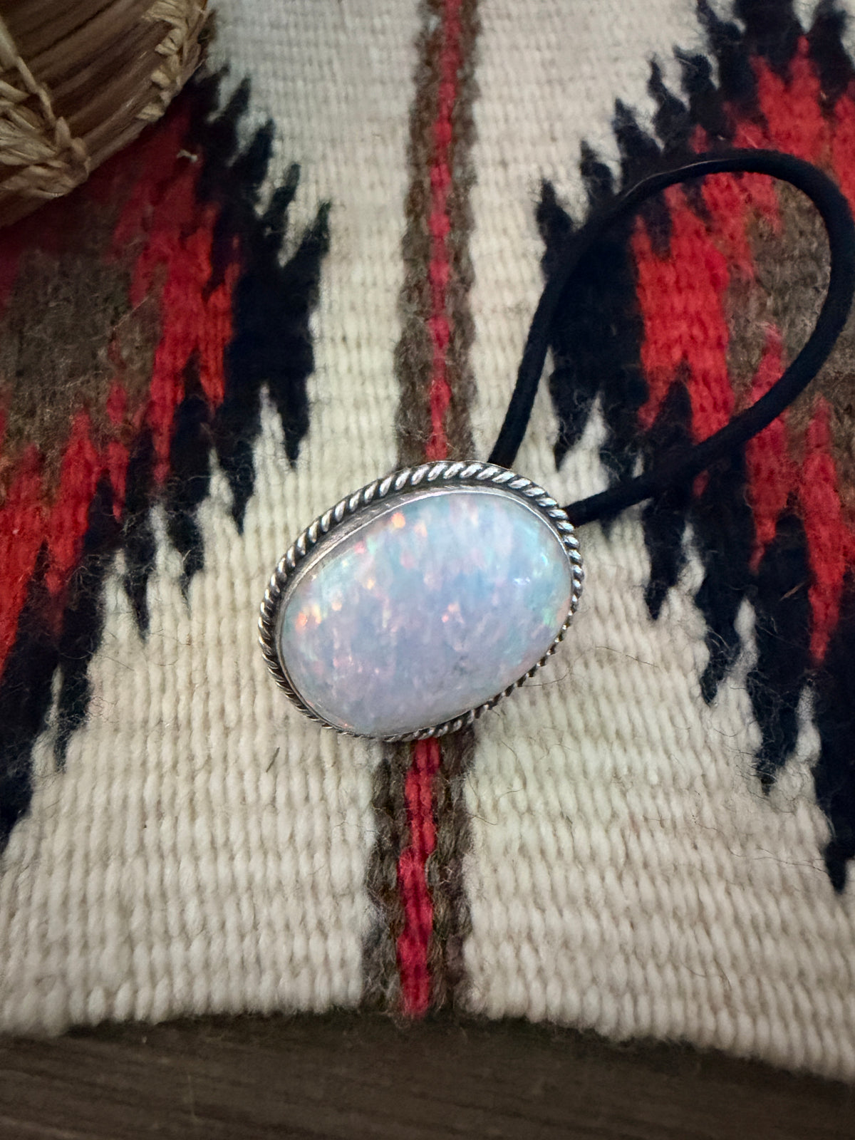 Handcrafted Opal & Sterling Silver Hair Tie Charm