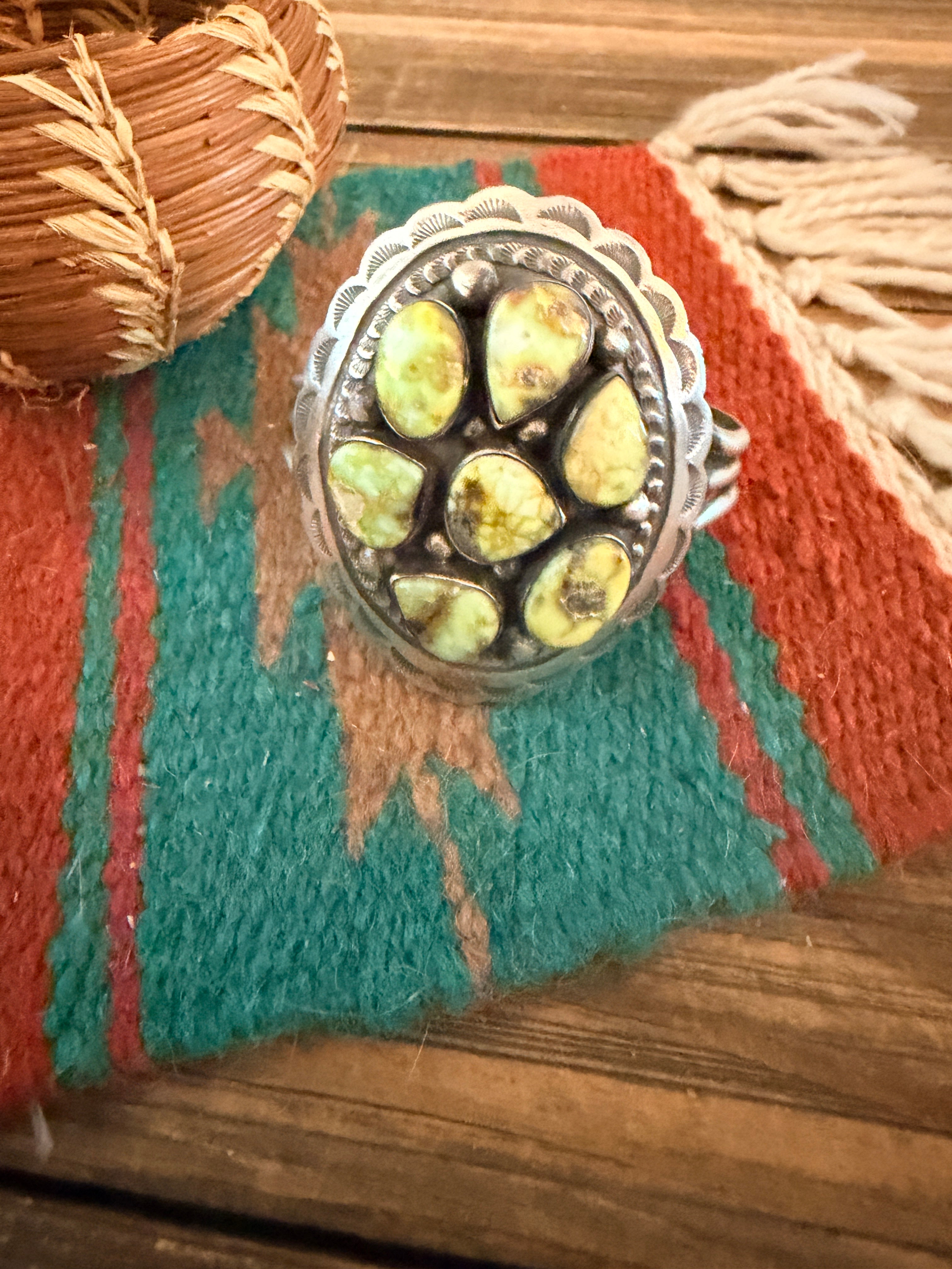 Handcrafted Palomino Turquoise & Sterling Silver Cuff Bracelet by Chimney Butte