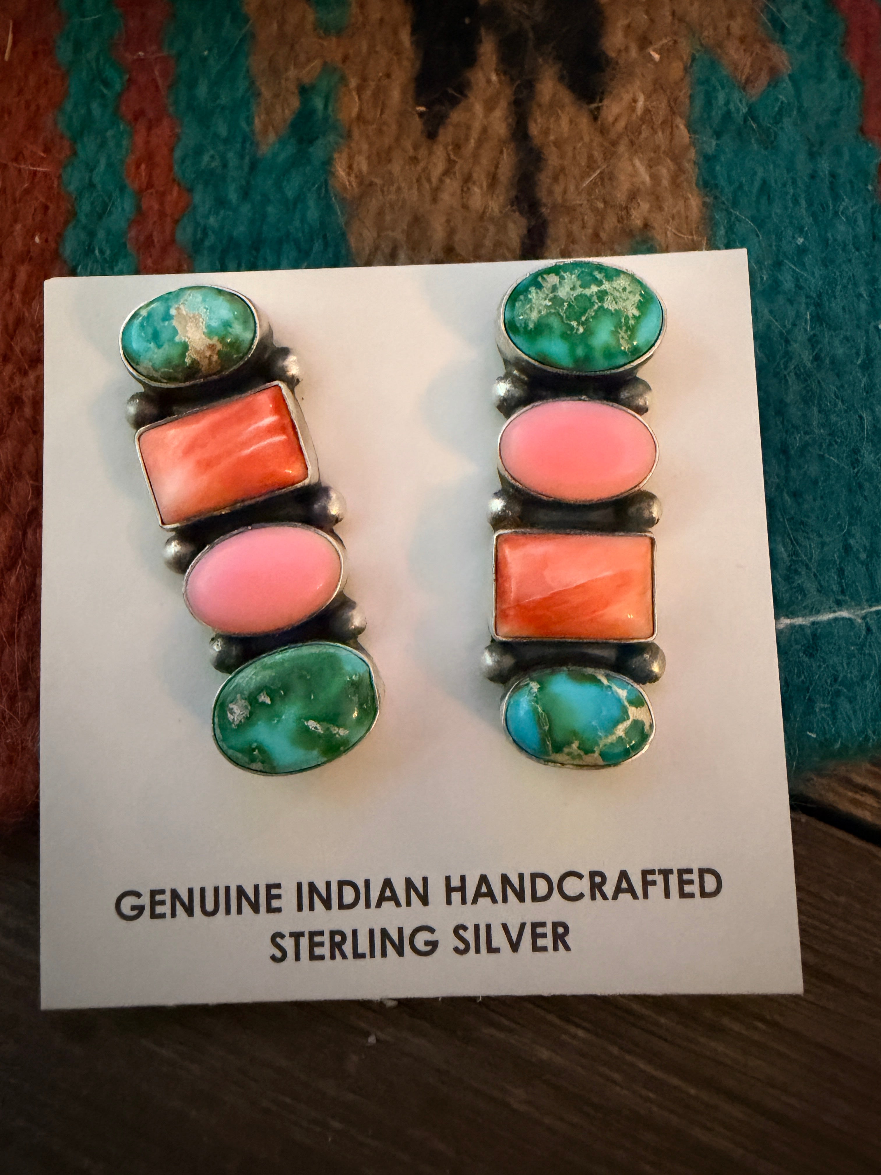 Handcrafted Multi Stone & Sterling Silver Dangle Earrings by Letricia Largo