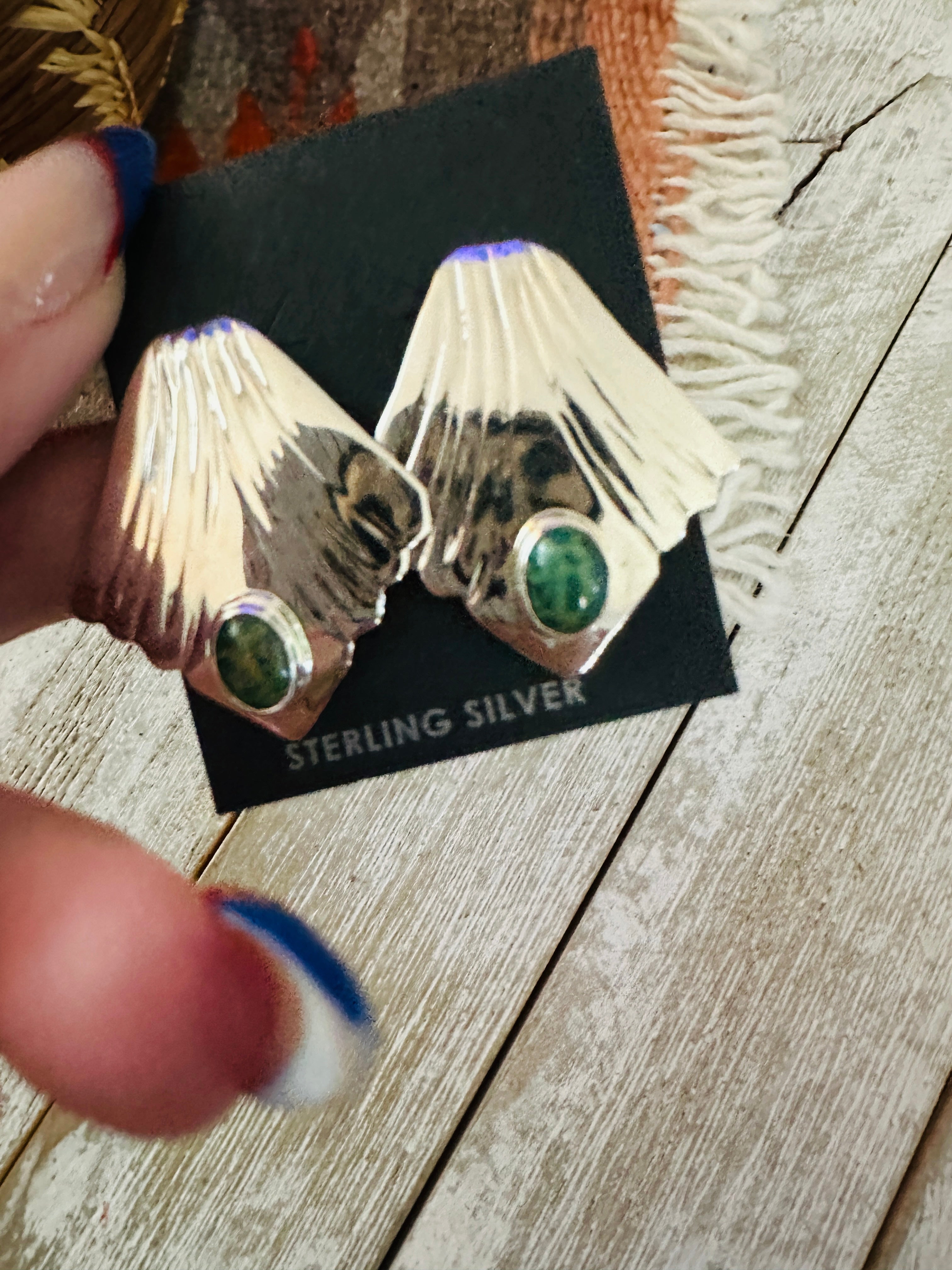 Handcrafted Sterling Silver & Variscite Dangle Earrings