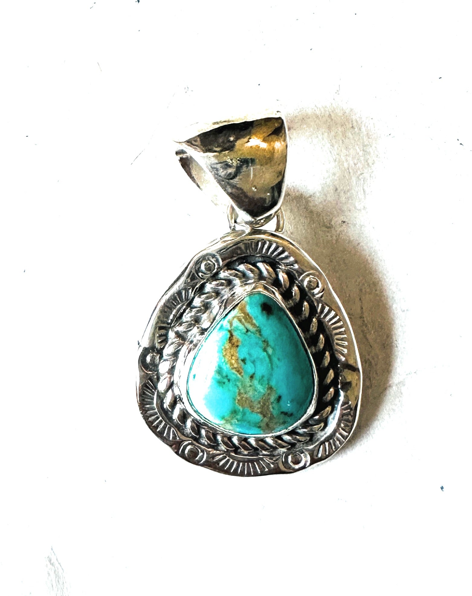 Navajo Turquoise and Sterling Silver Pendant