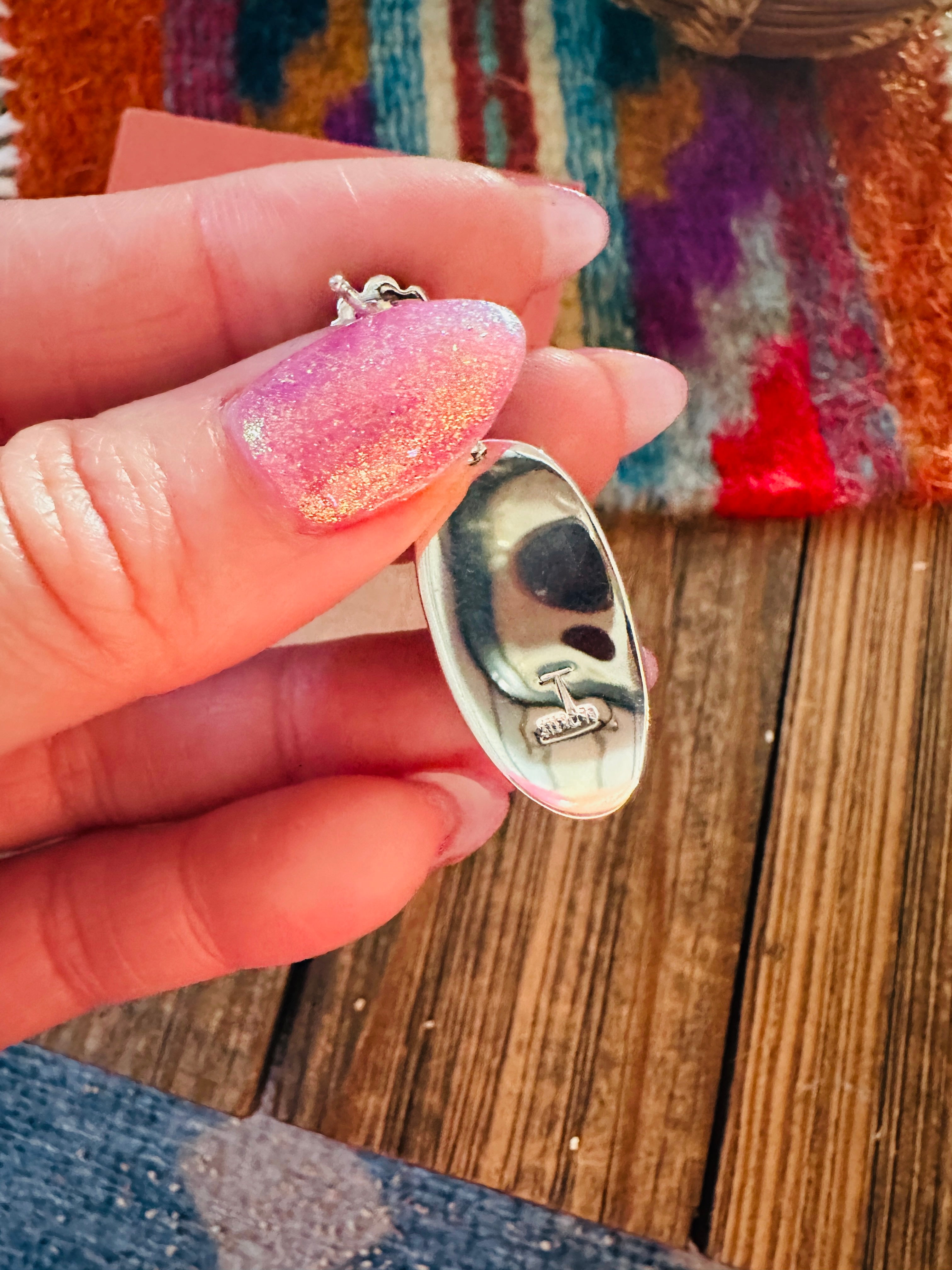 Handcrafted Kingman Turquoise & Sterling Silver Dangle Earrings