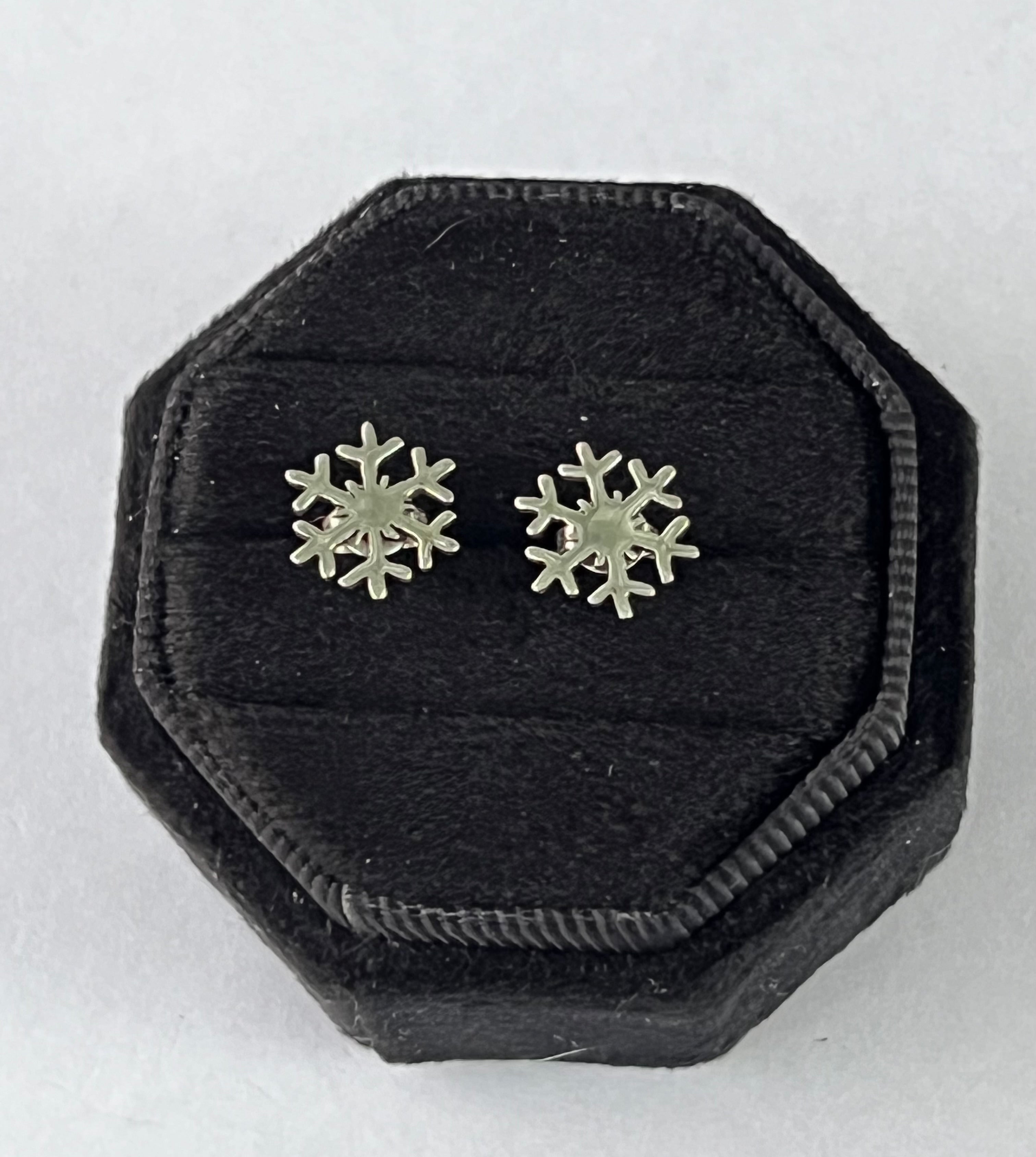 Sterling Silver Snowflake Earrings On Post