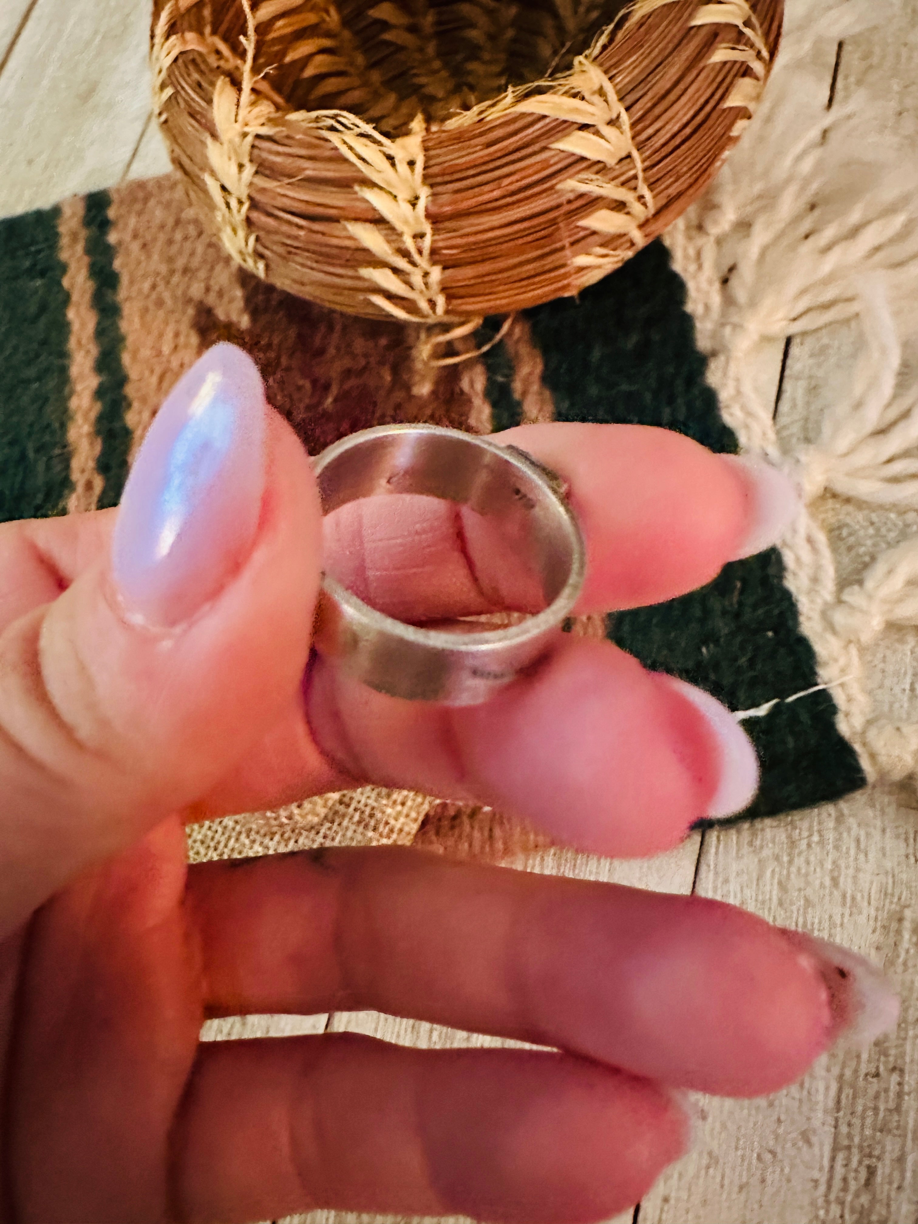 Handcrafted Spice & Sterling Silver Band Ring