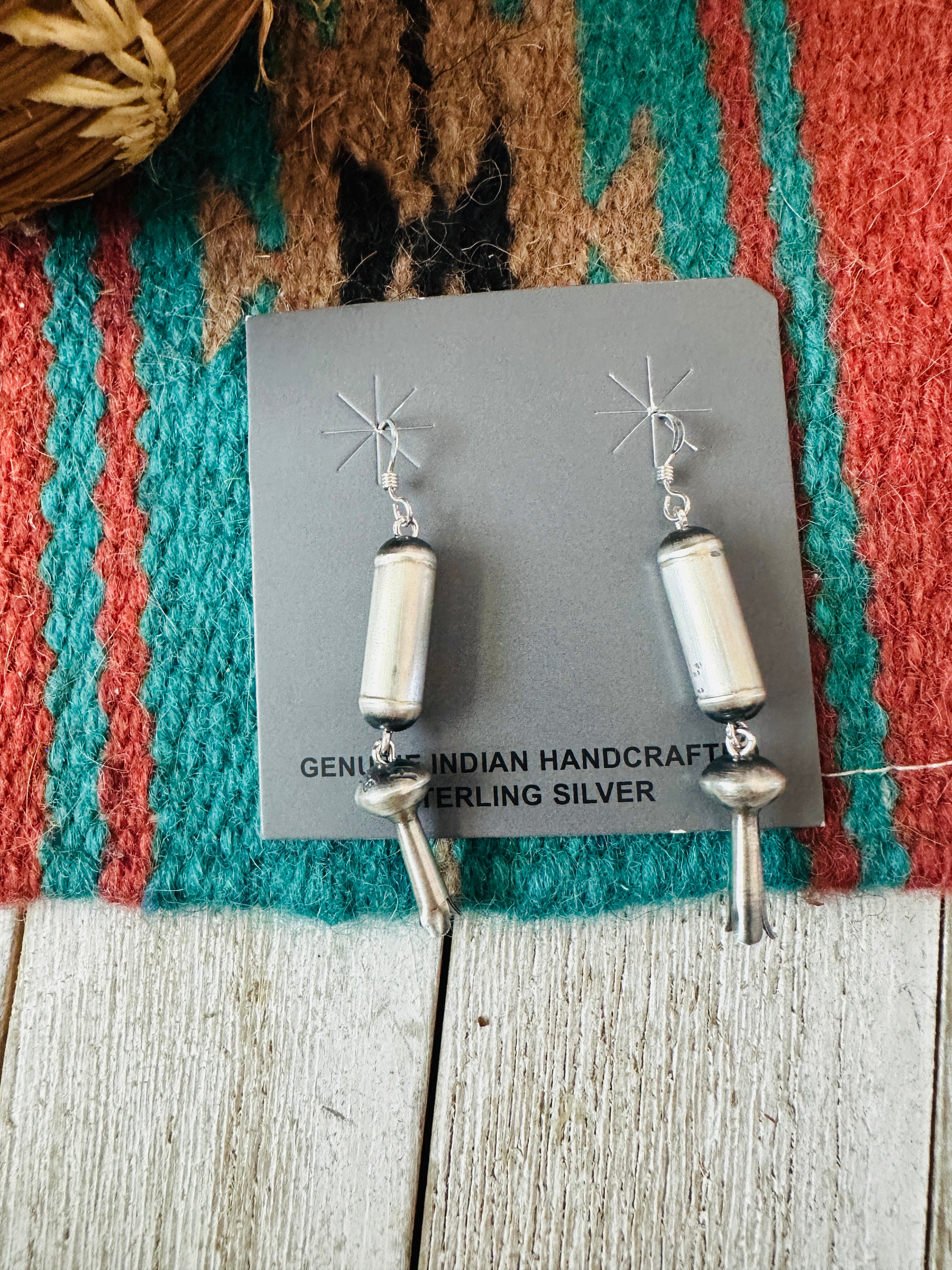 Handcrafted Sterling Silver Pearl Blossom Dangle Earrings