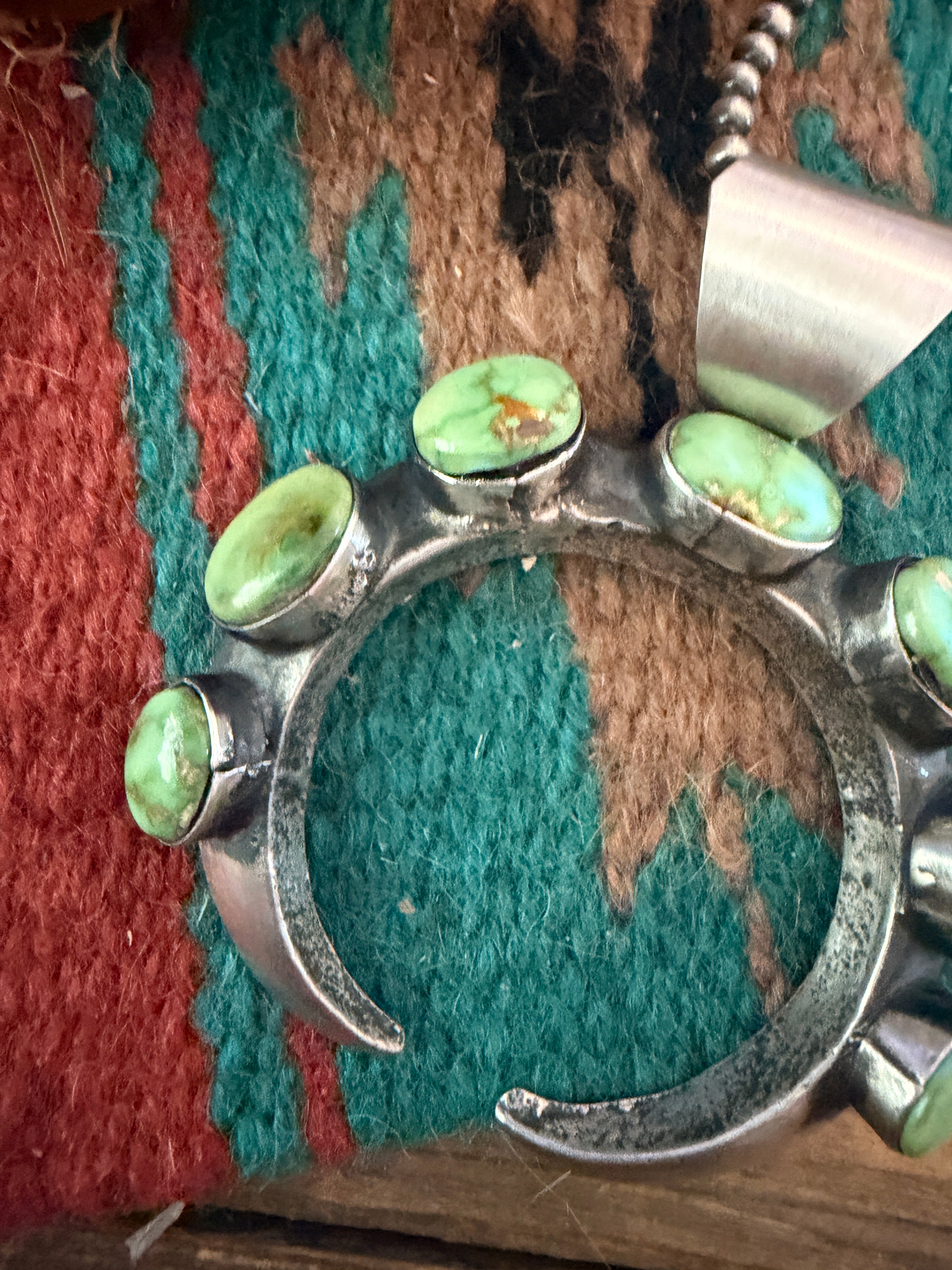 Handcrafted Sterling Silver & Sonoran Mountain Turquoise Naja Pendant by Chimney Butte