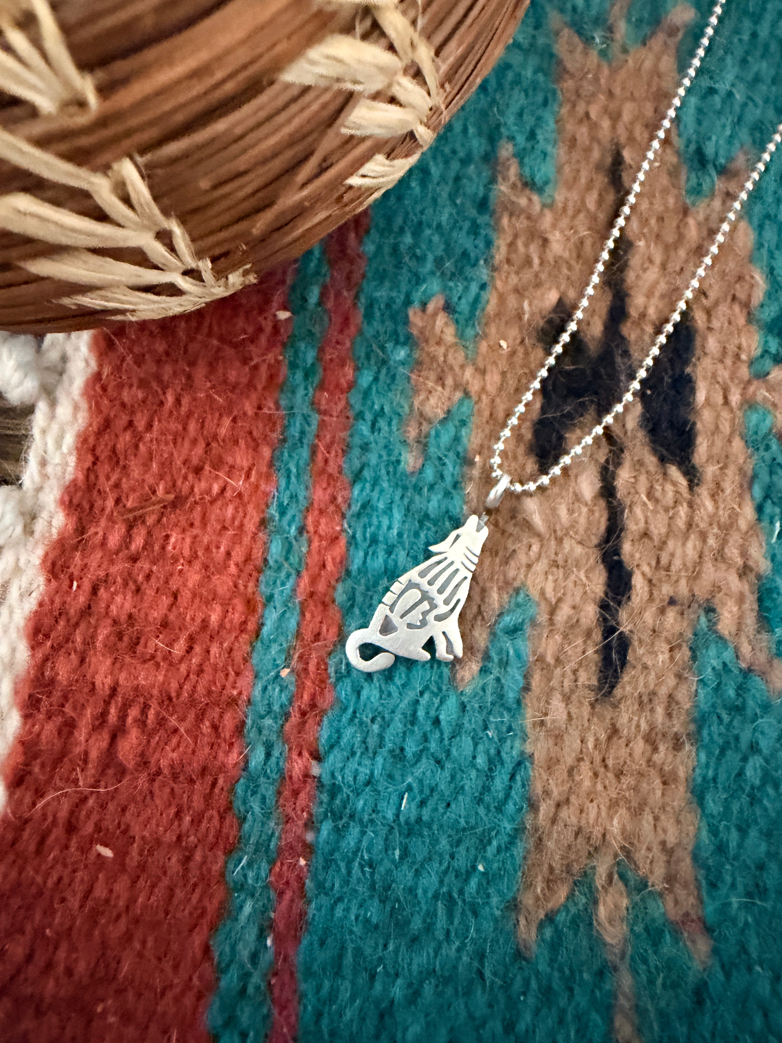 Handcrafted Sterling Silver Coyote Pendant
