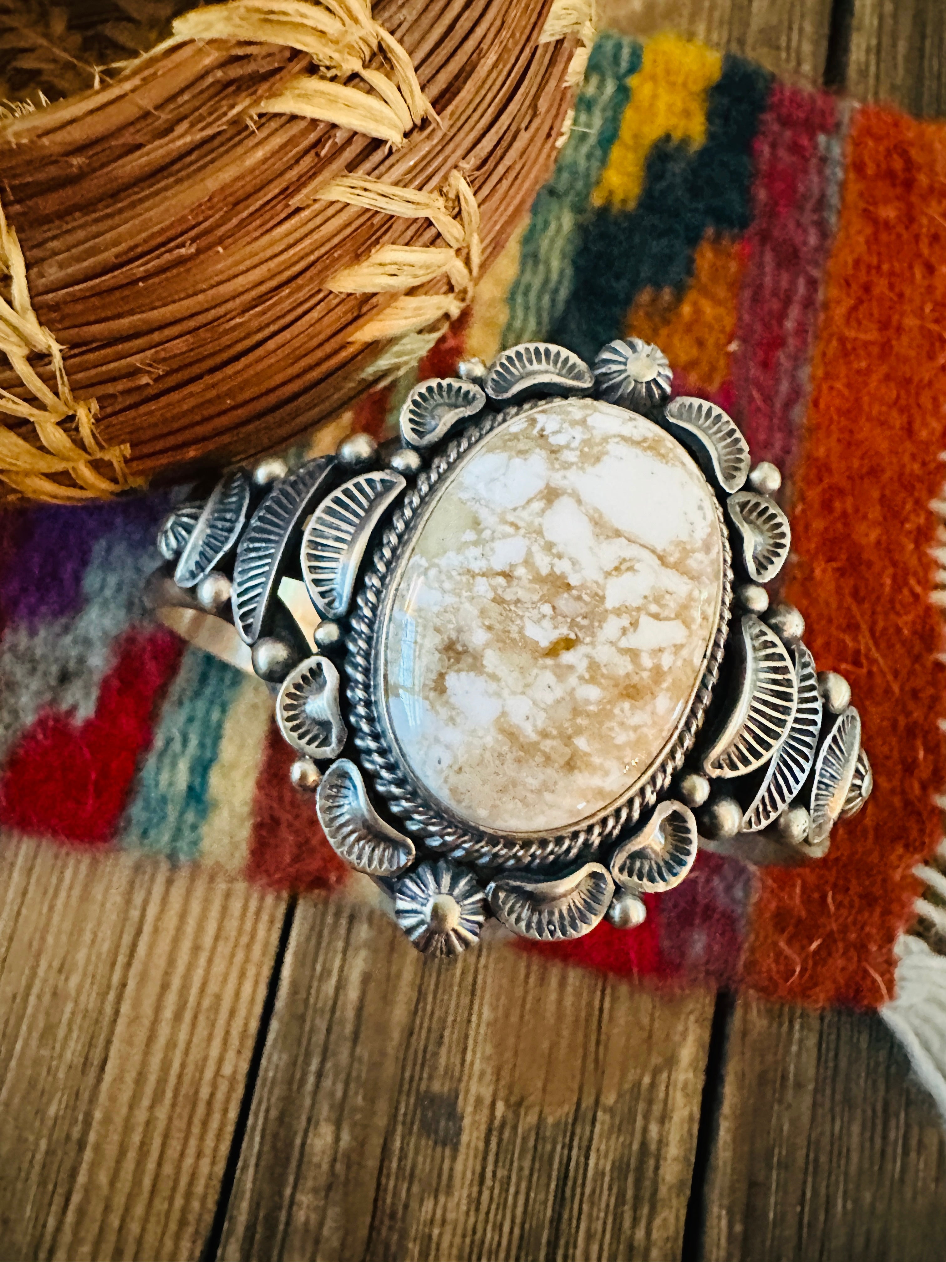 Handcrafted Dry Creek Turquoise & Sterling Silver Cuff Bracelet