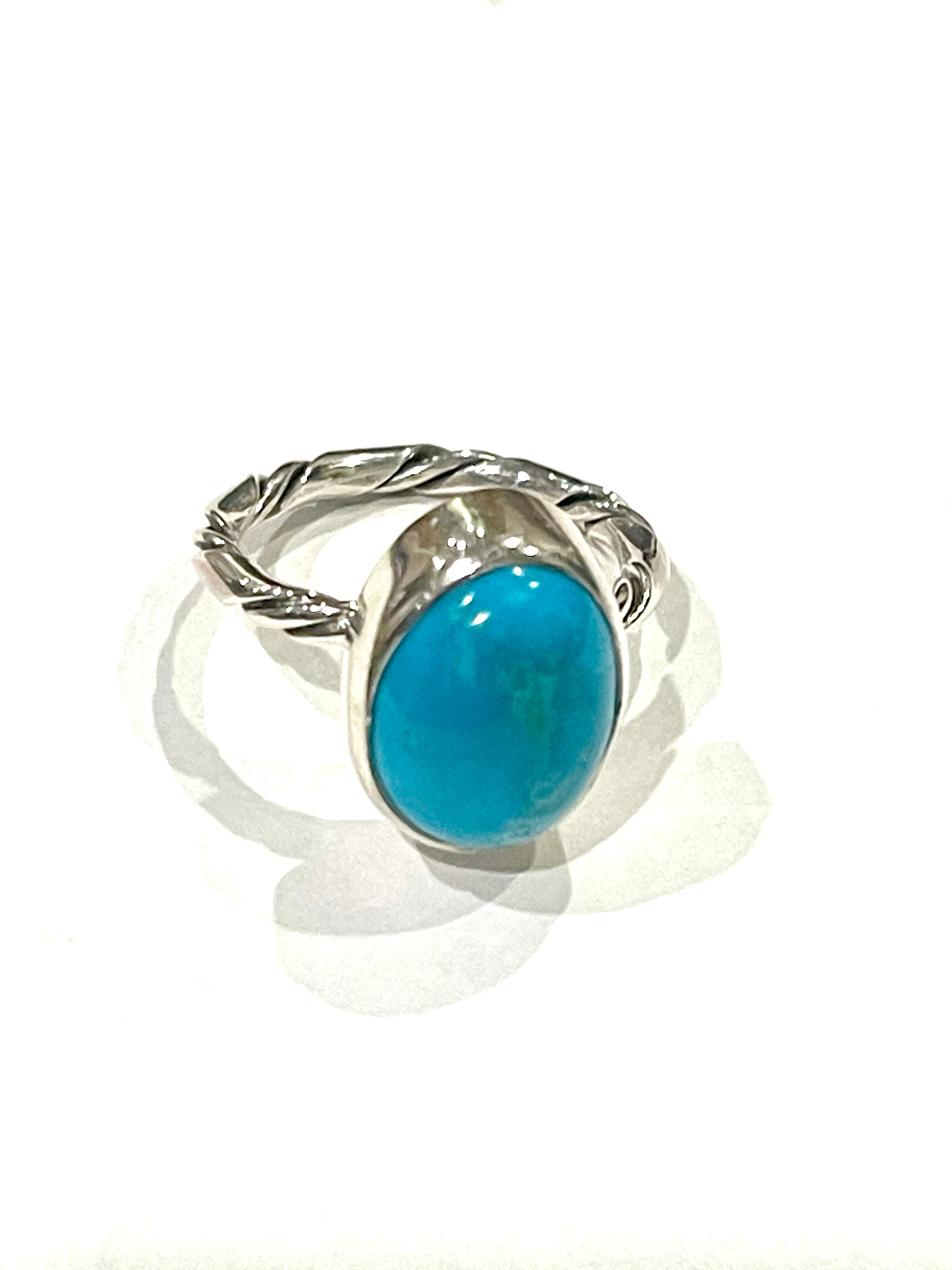 Navajo Turquoise & Sterling Silver Ring Size 7.25