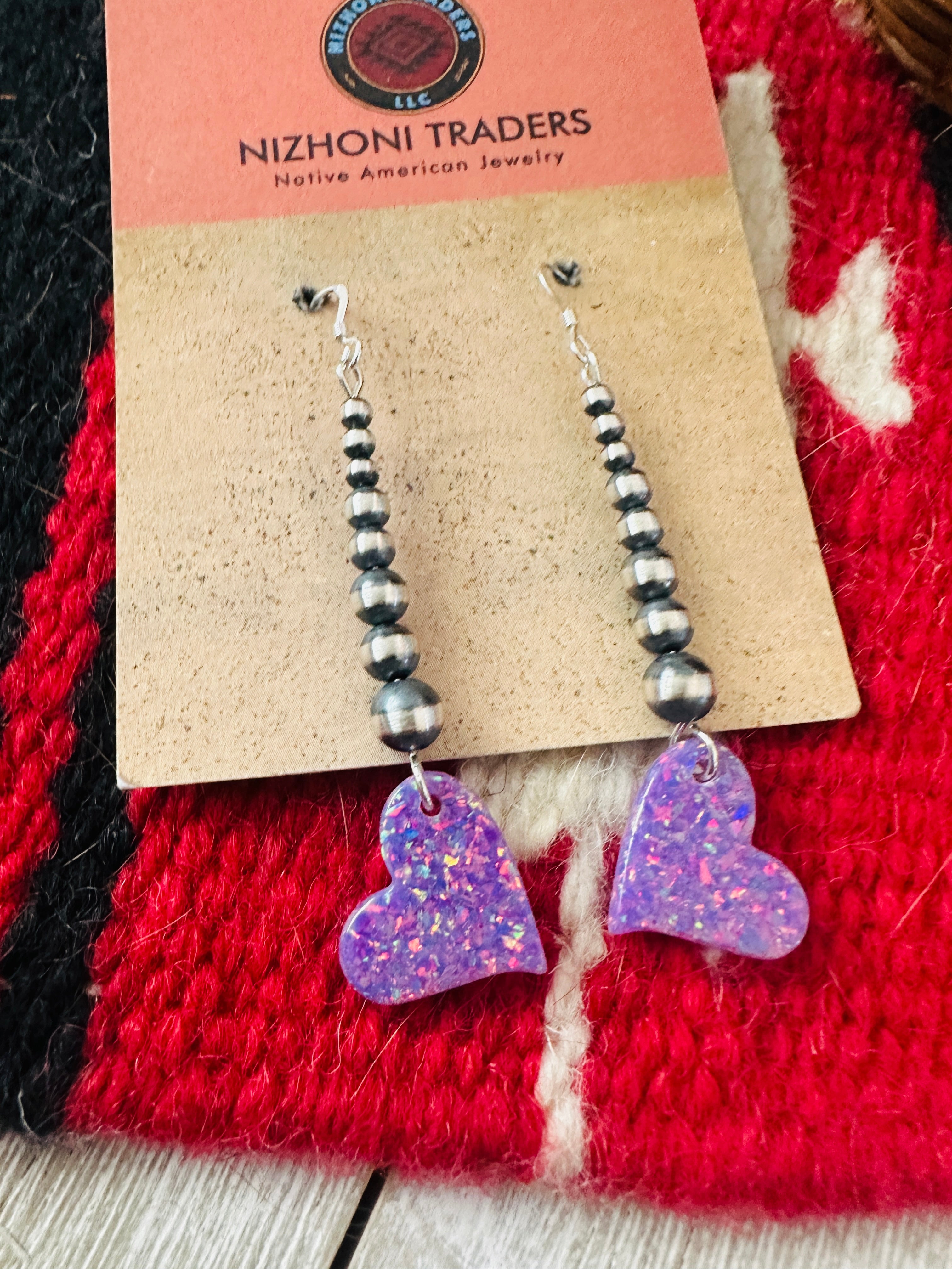 Summer Lovin’ Sterling Silver Pearl Beaded Opal Heart Dangle Earrings