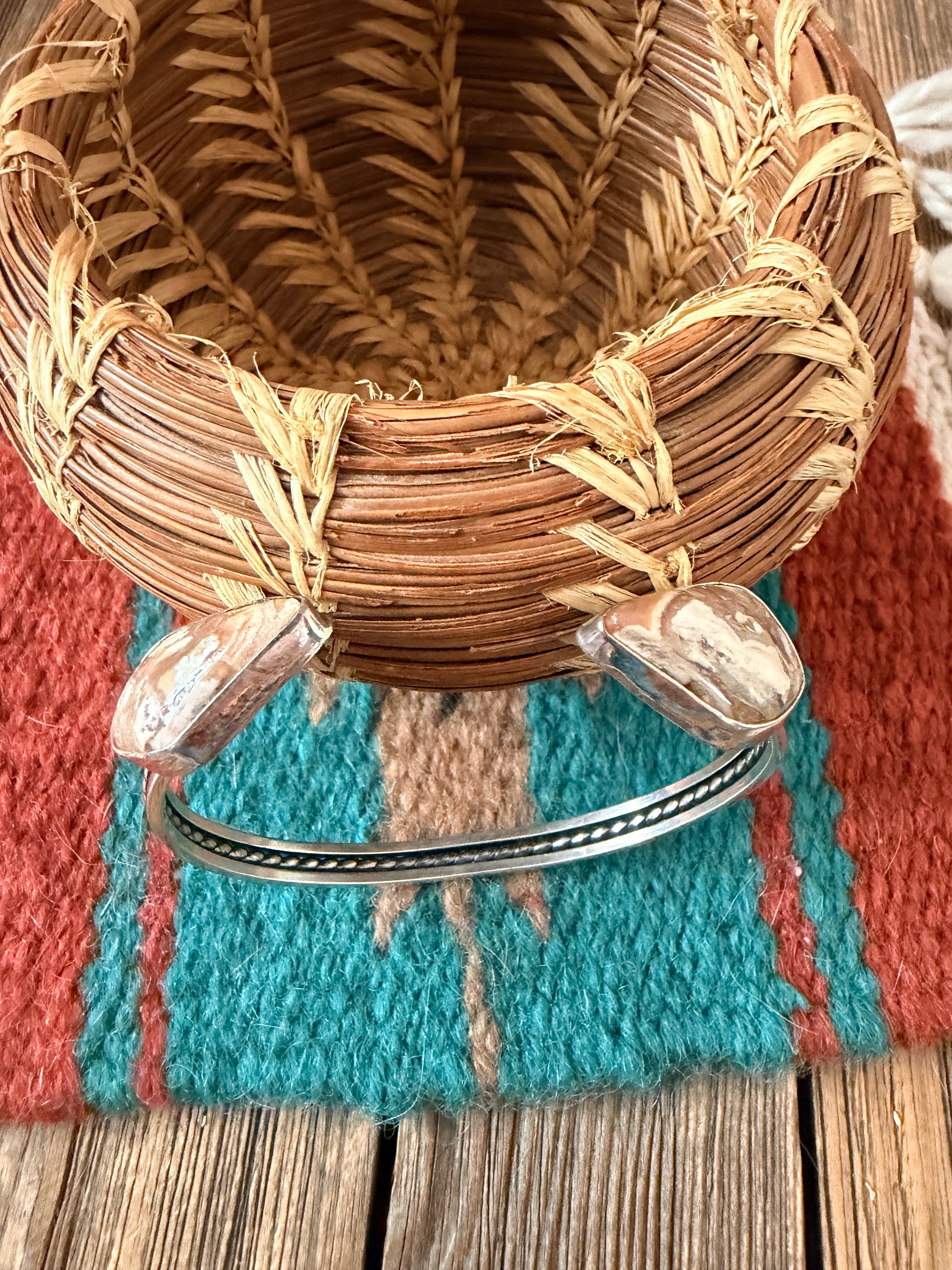 Handcrafted Wild Horse & Sterling Silver Floating Cuff Bracelet