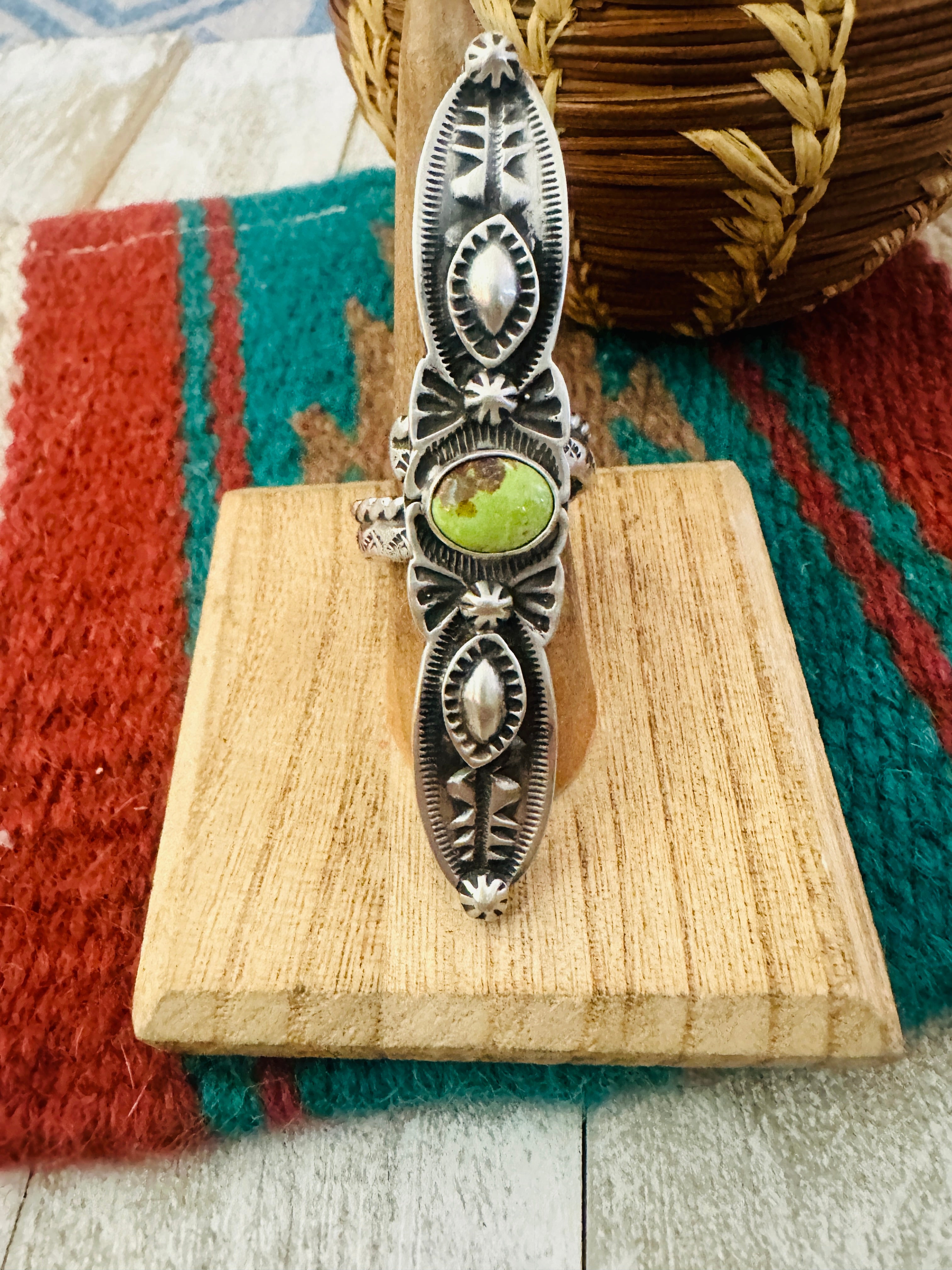 Navajo Sterling Silver & Turquoise Adjustable Ring