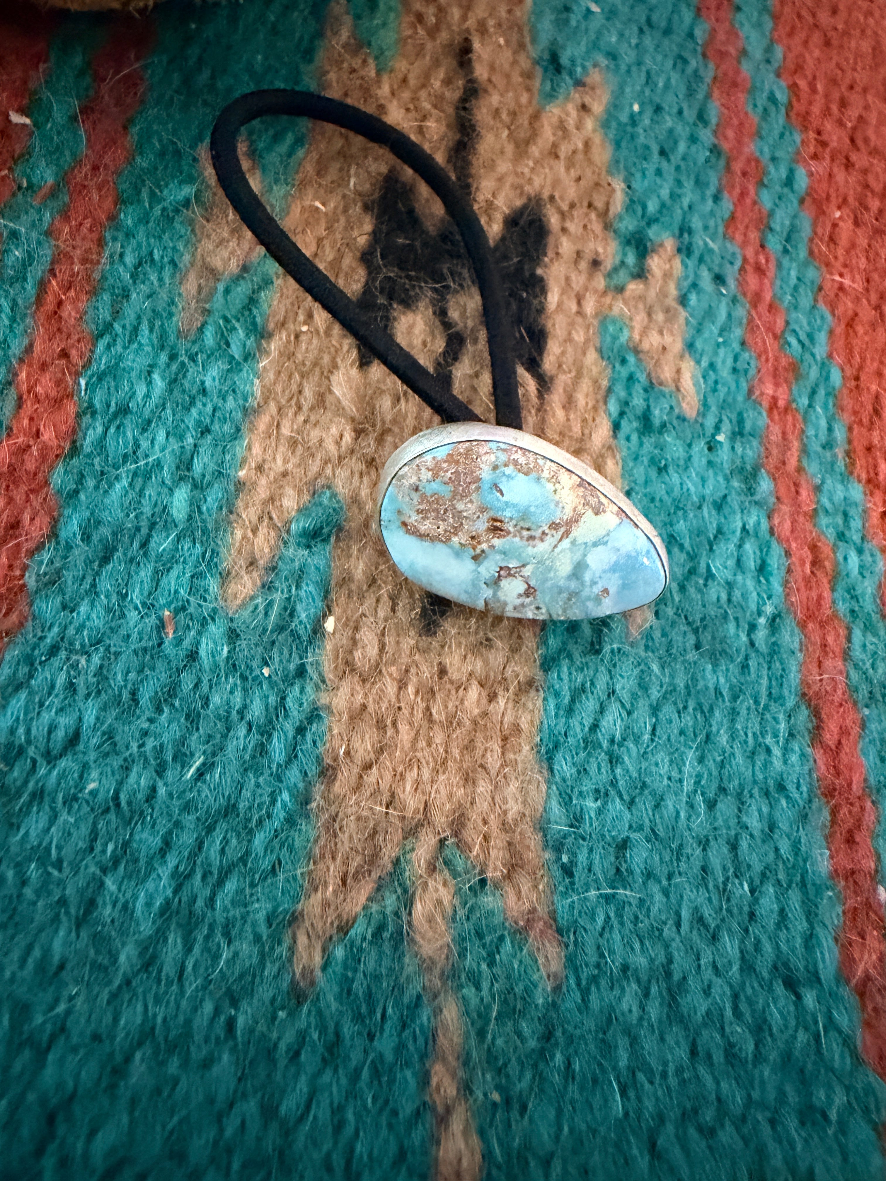 Handcrafted Turquoise & Sterling Silver Hair Tie Charm