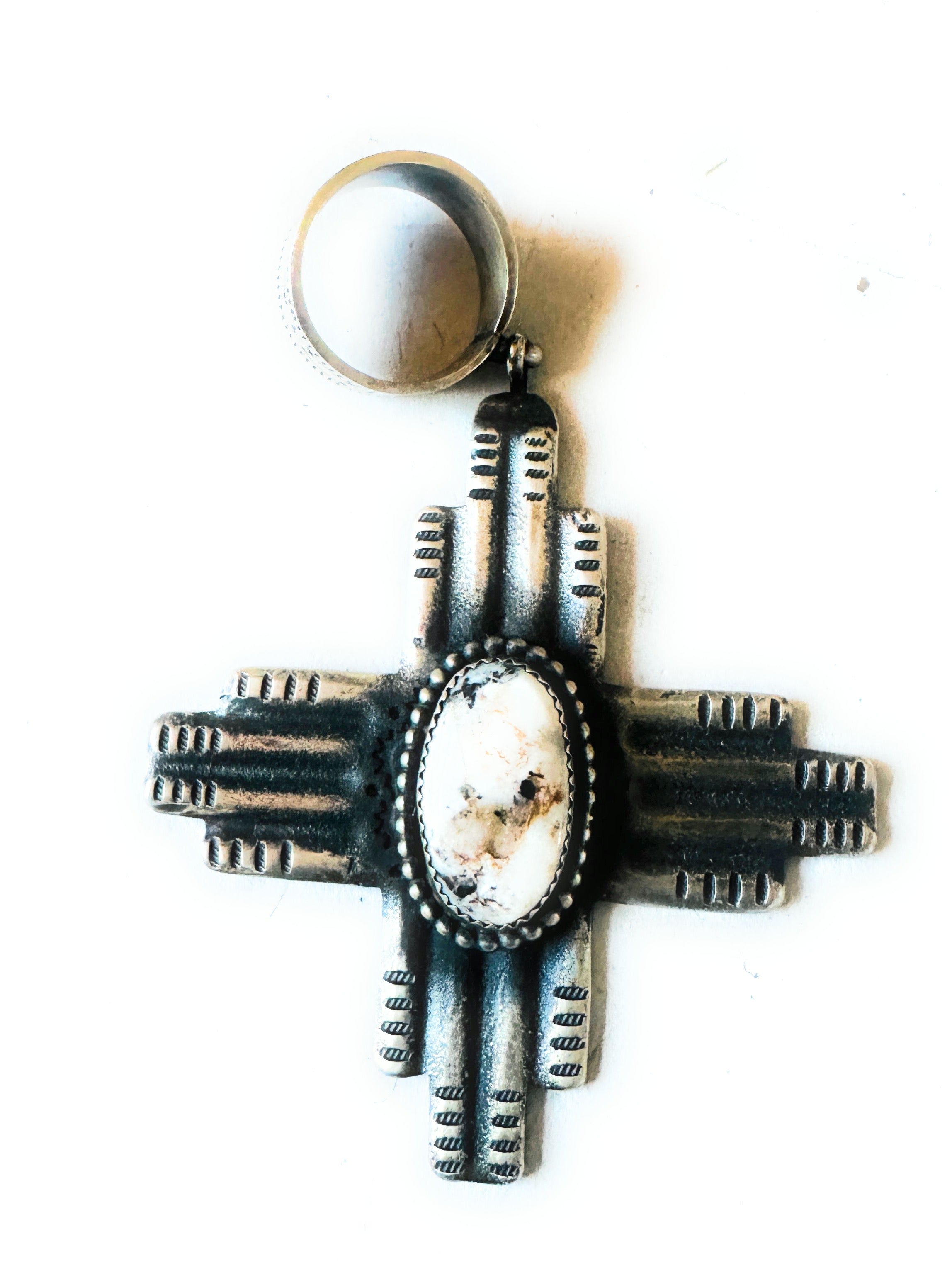 Navajo Sterling Silver & Wild Horse Cross Pendant