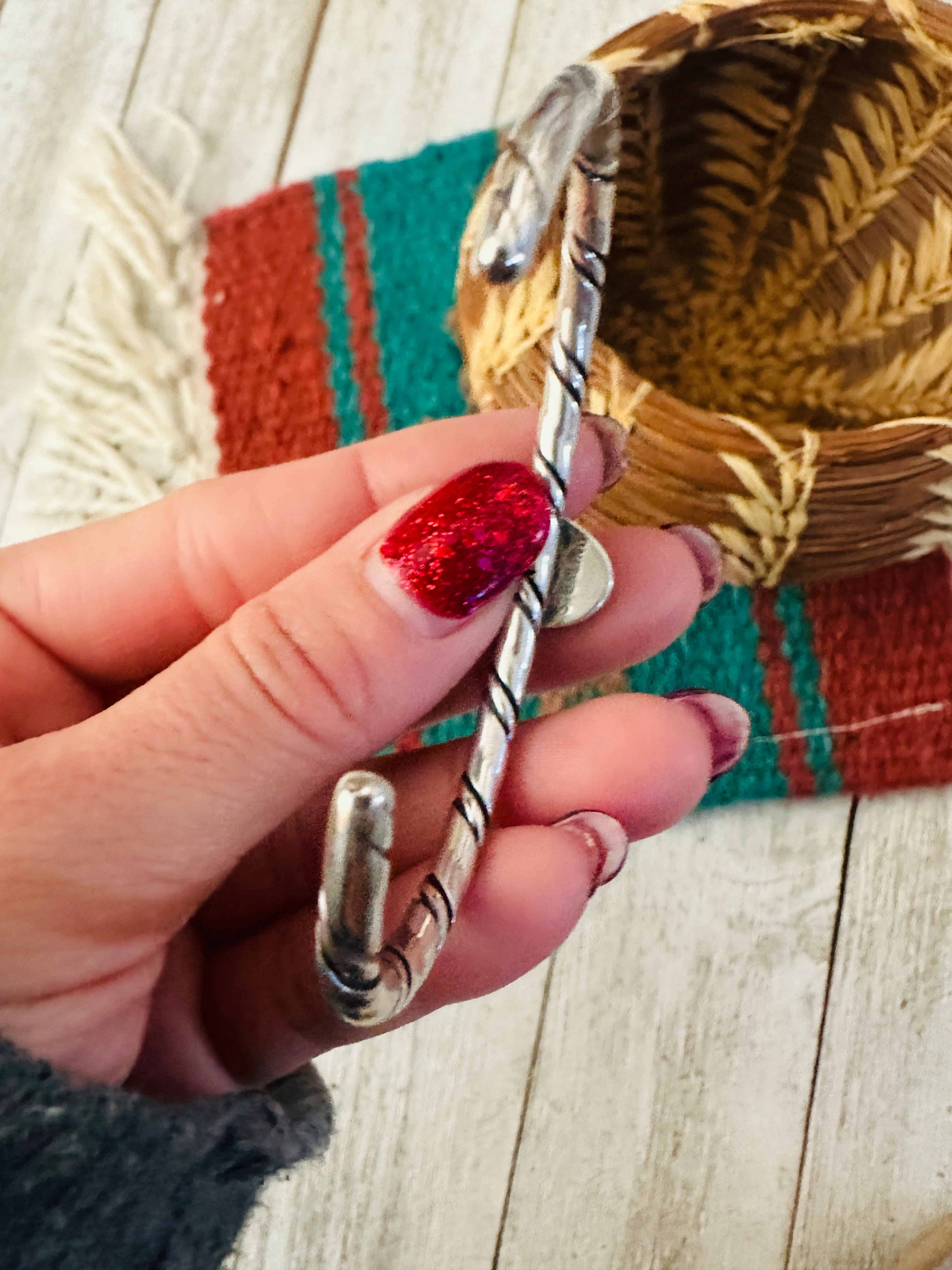 Navajo Sterling Silver & Spice Cuff Bracelet