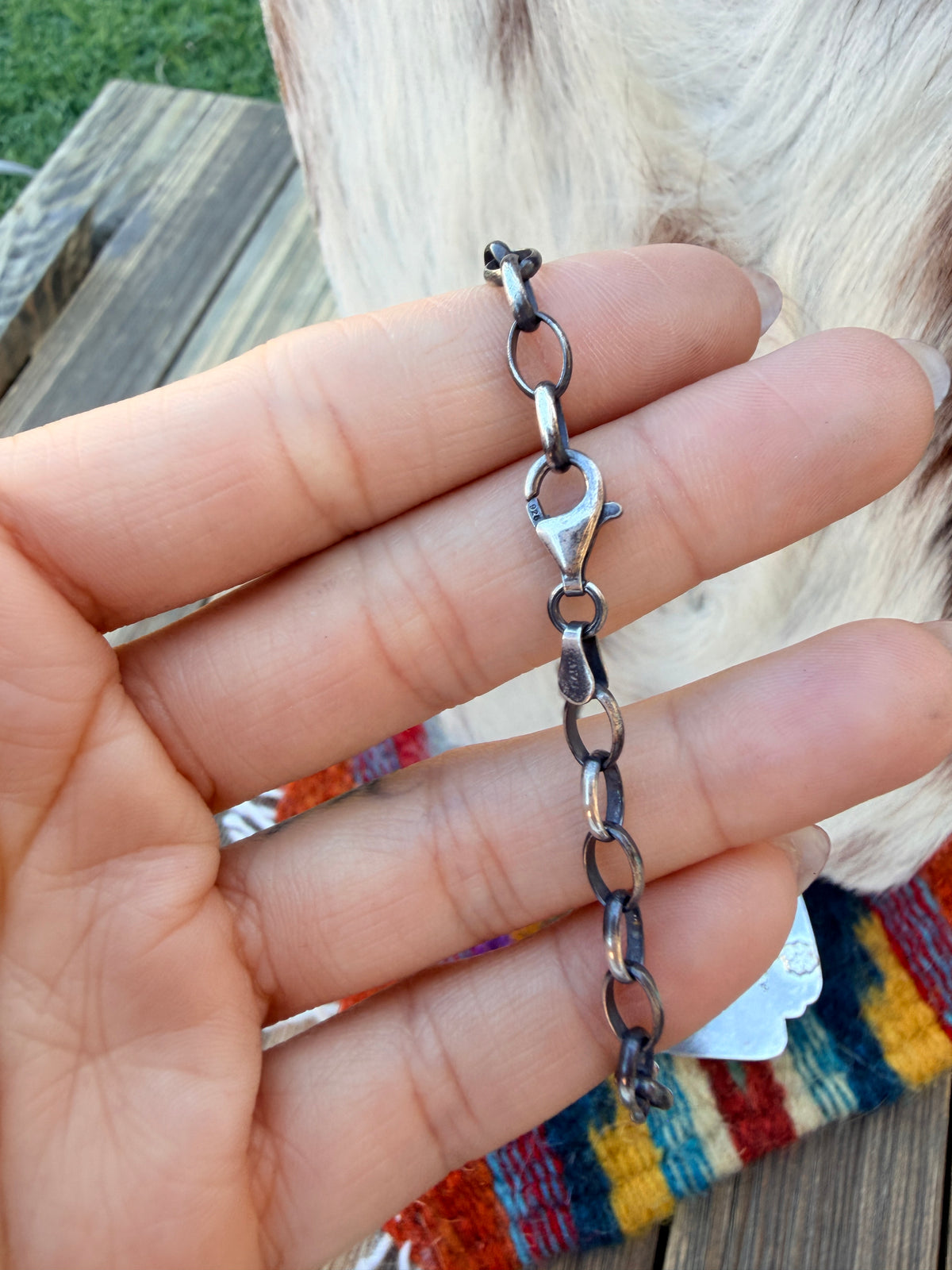 Handmade Sterling Silver, Spiny Oyster & Magnesite Painted Cactus Necklace