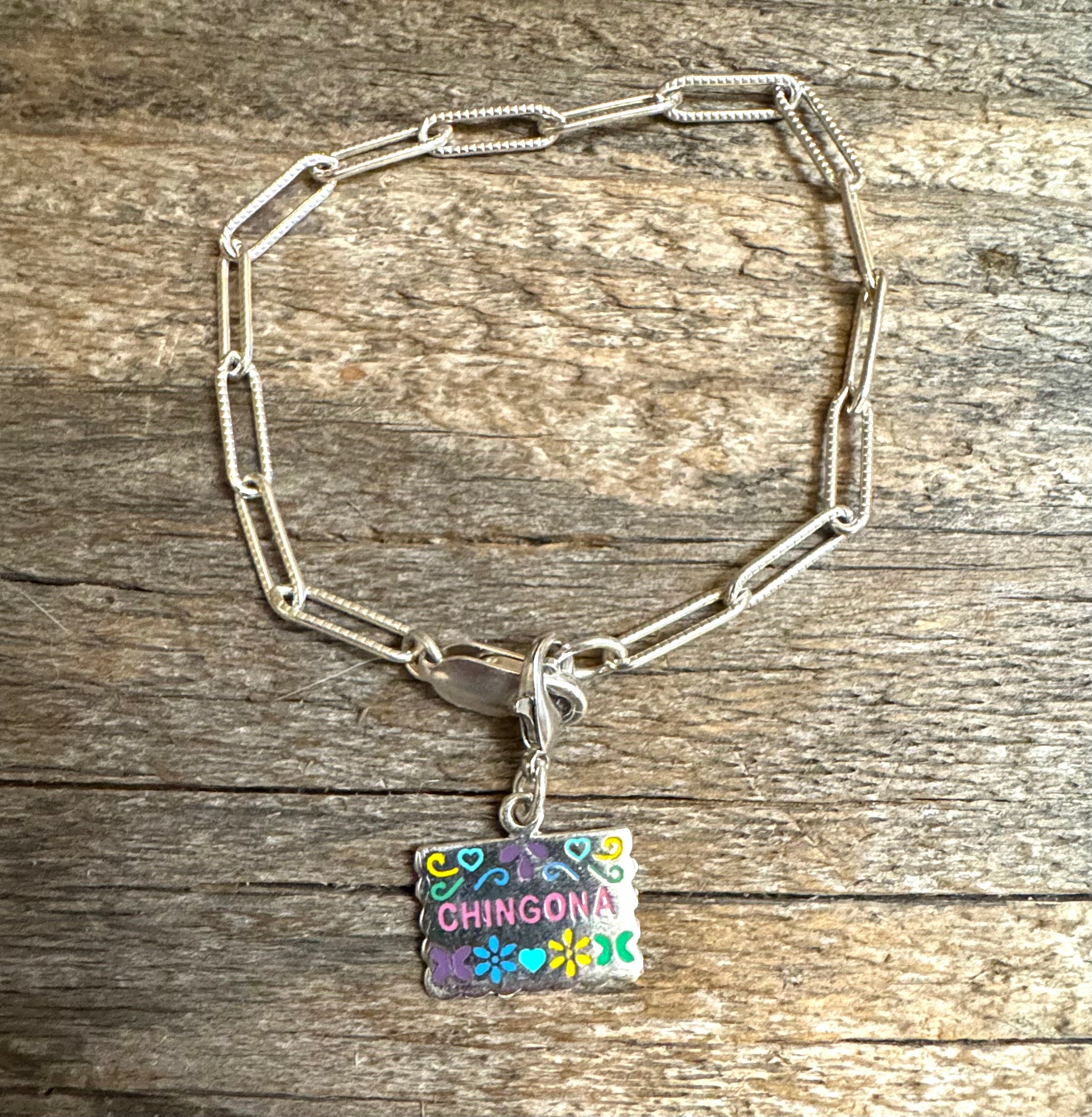 Multicolored Tough Girl Sterling Silver Charm