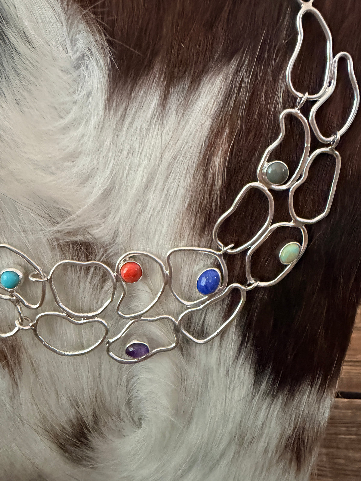 Handcrafted Multi Stone & Sterling Silver Necklace