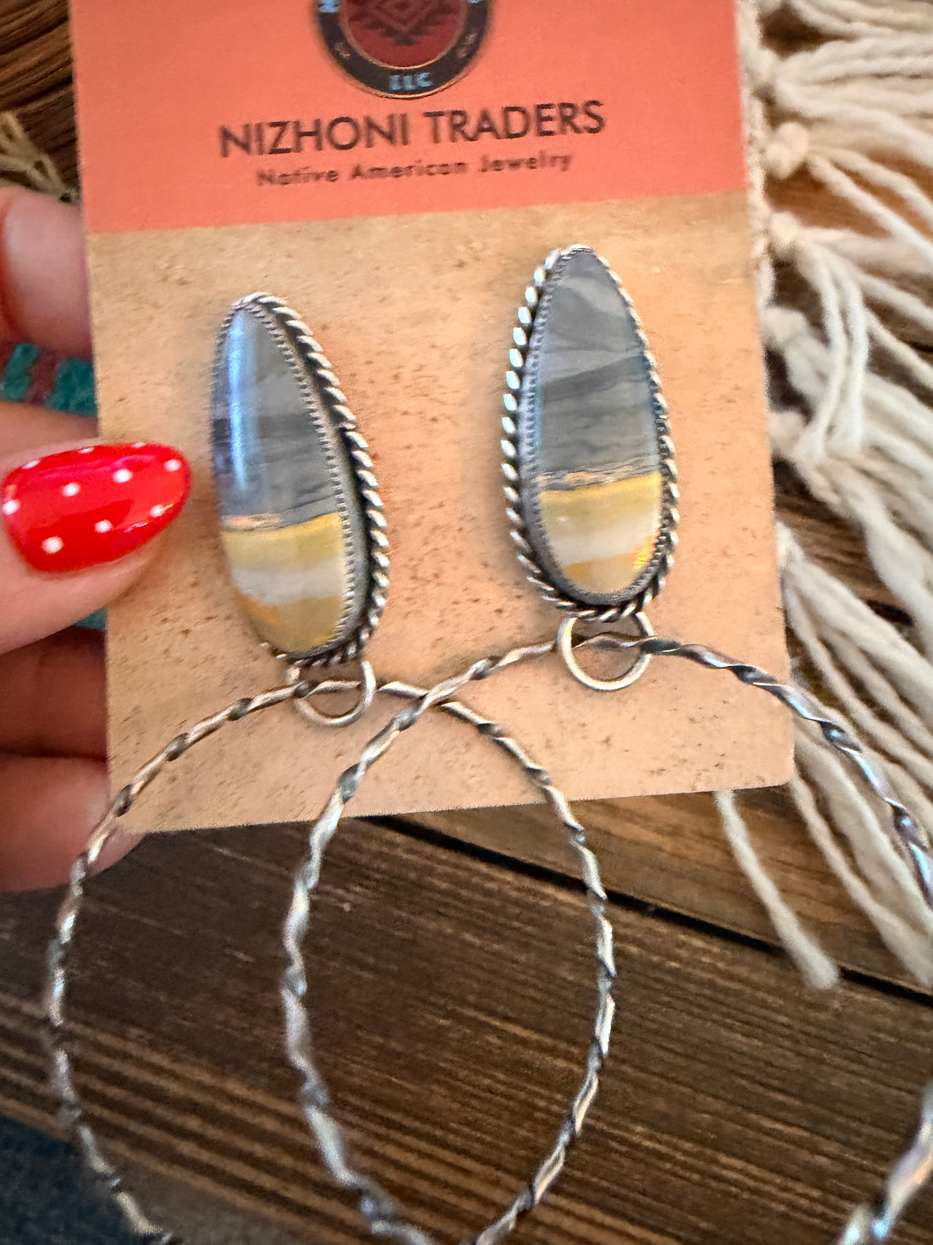 Handcrafted Bumblebee & Sterling Silver Hoop Earrings
