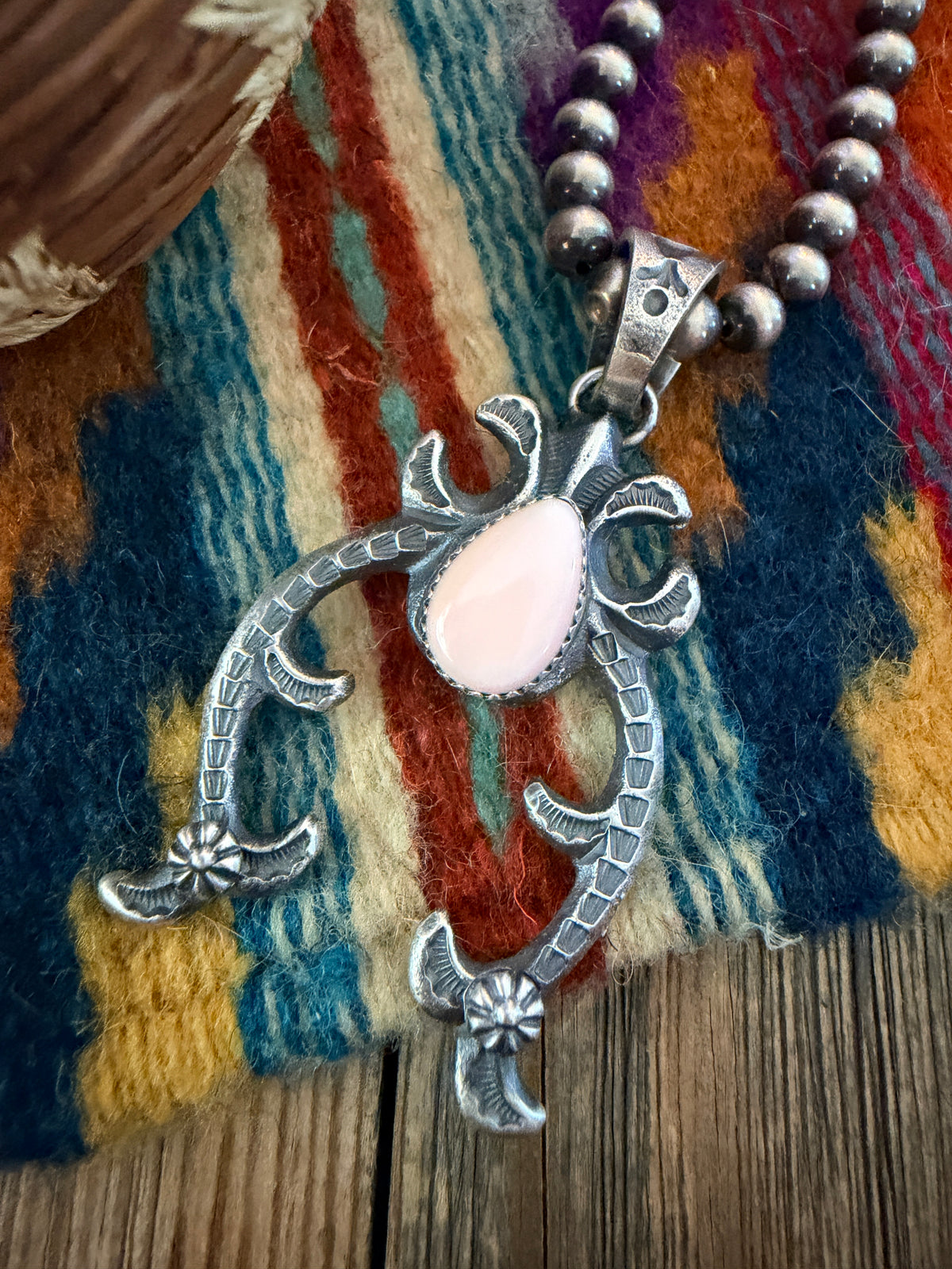 Handcrafted Sterling Silver & Queen Pink Conch Naja Pendant by Kevin Billah