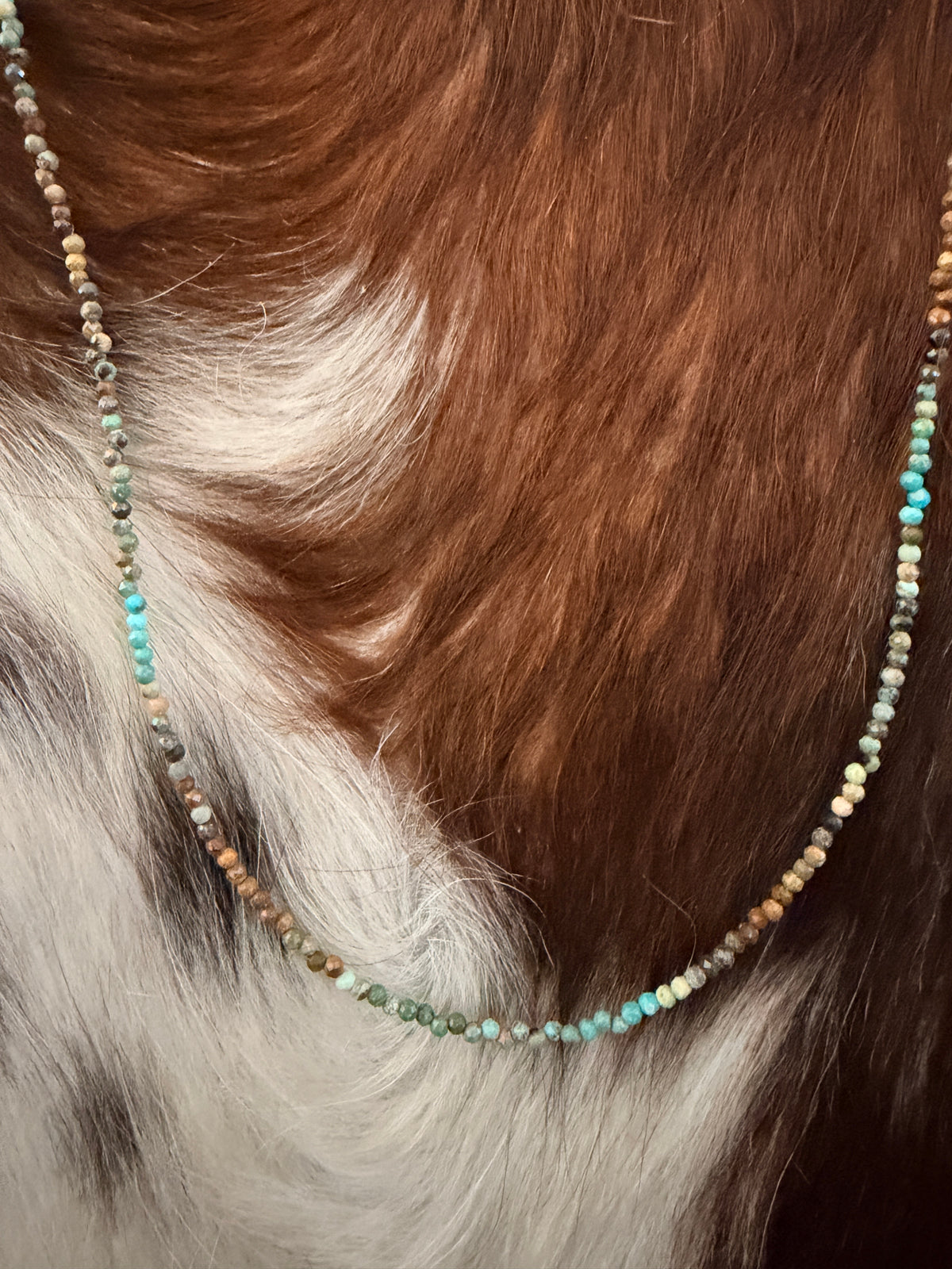 Handcrafted Turquoise 16” Beaded Necklace