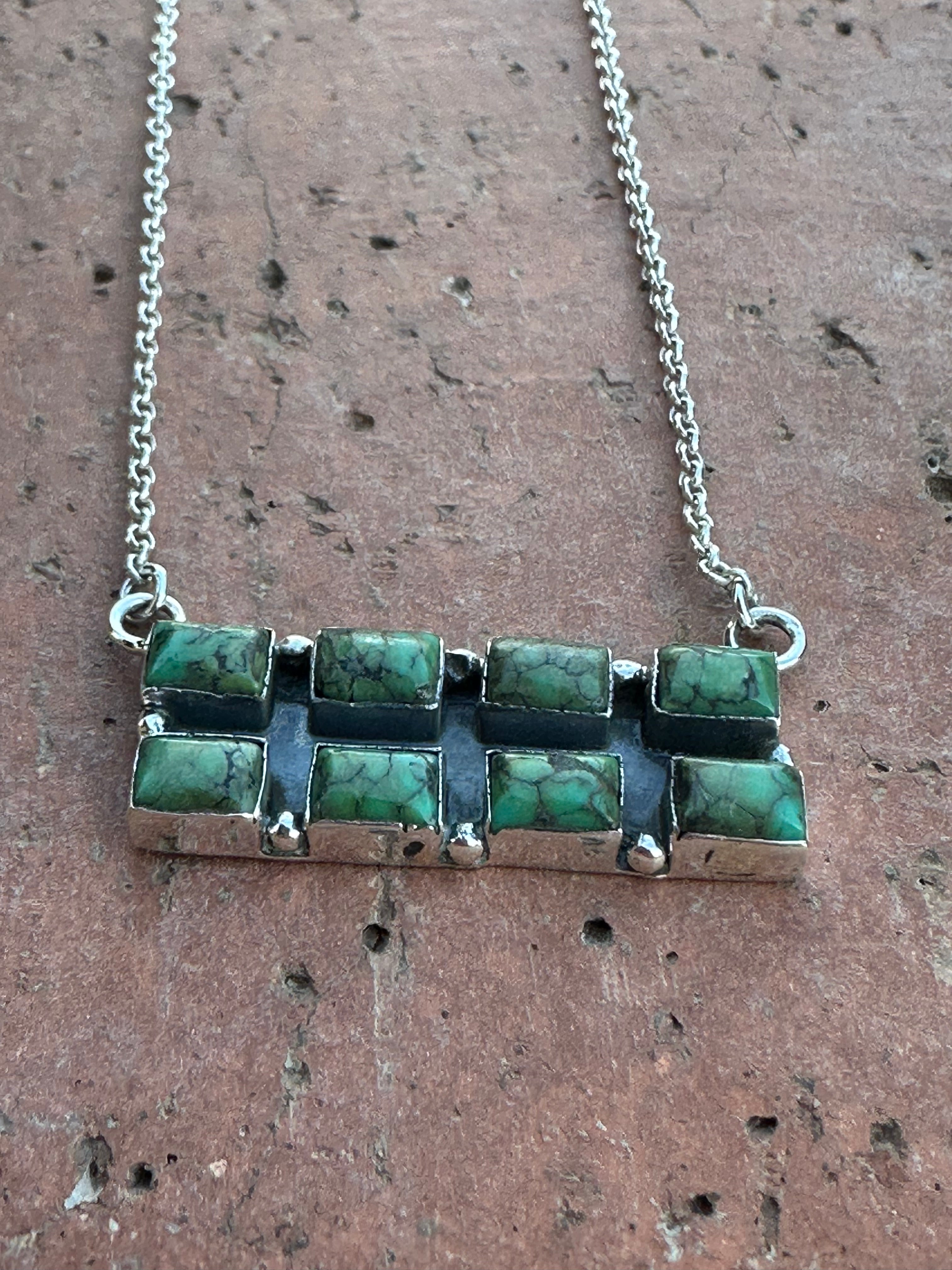 Beautiful Handmade Sterling Silver & Sonoran Gold Turquoise Necklace