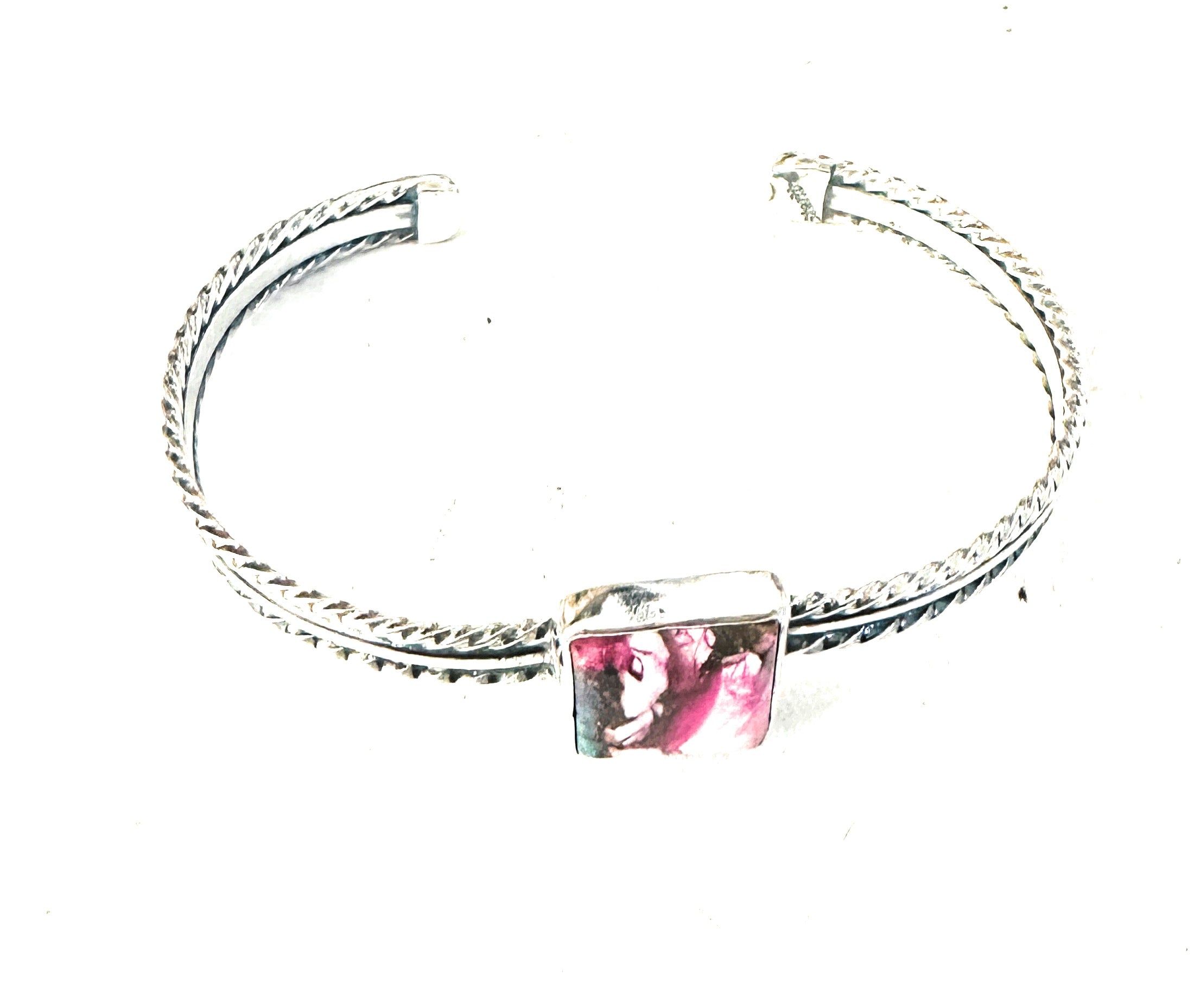 Navajo Sterling Silver & Pink Dream Mojave Cuff Bracelet