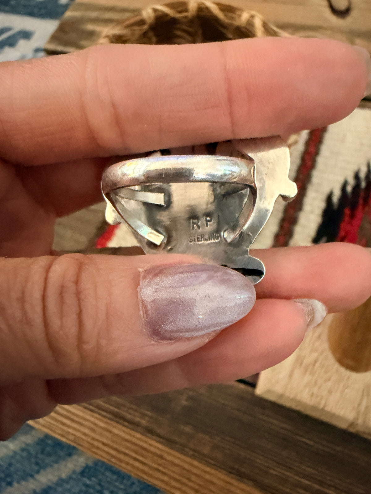 Handcrafted Wild Horse & Sterling Silver Heart Ring 10 by Rosella Paxson