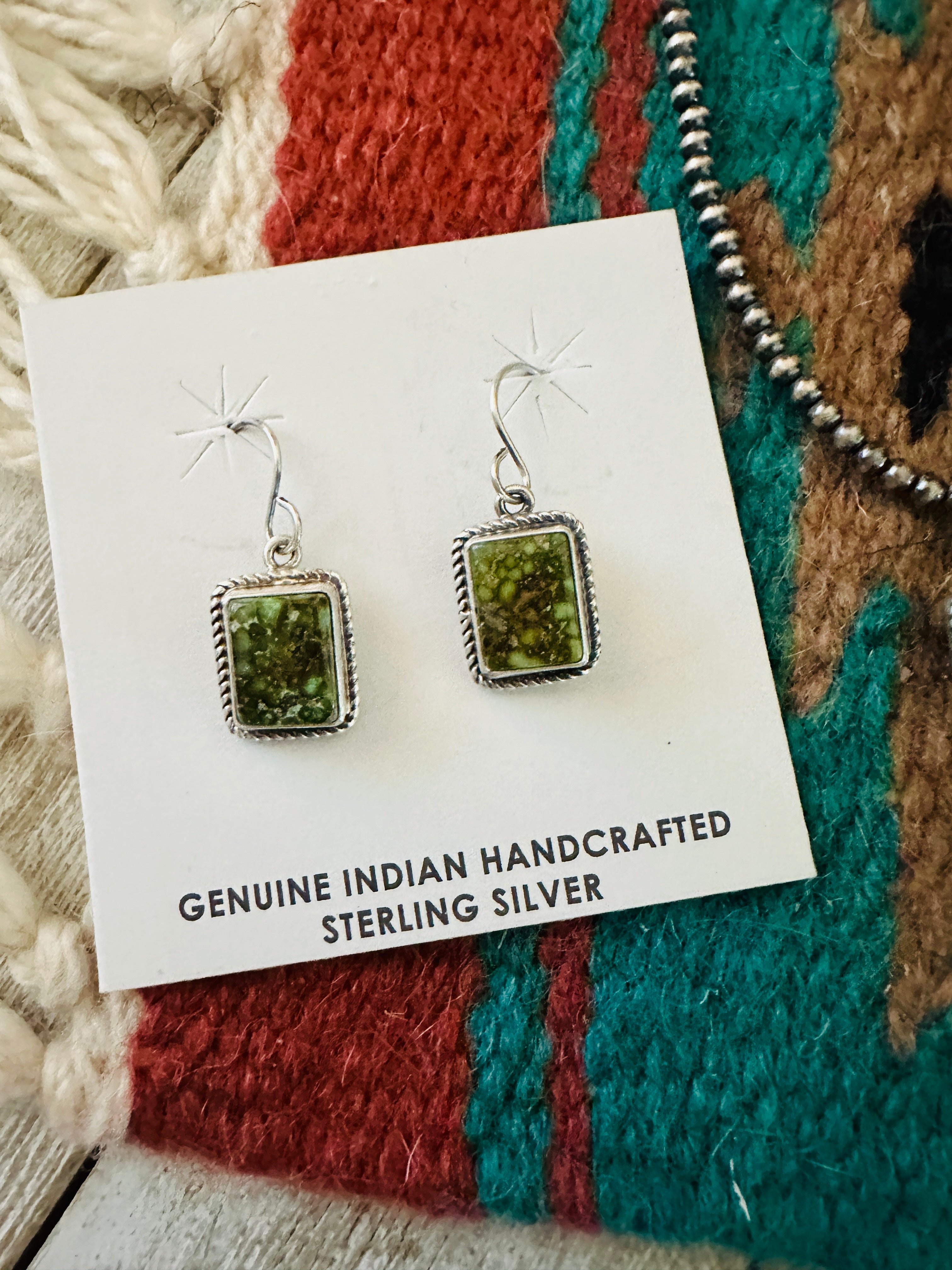 Handcrafted Sonoran Gold Turquoise & Sterling Silver Lariat Necklace Set