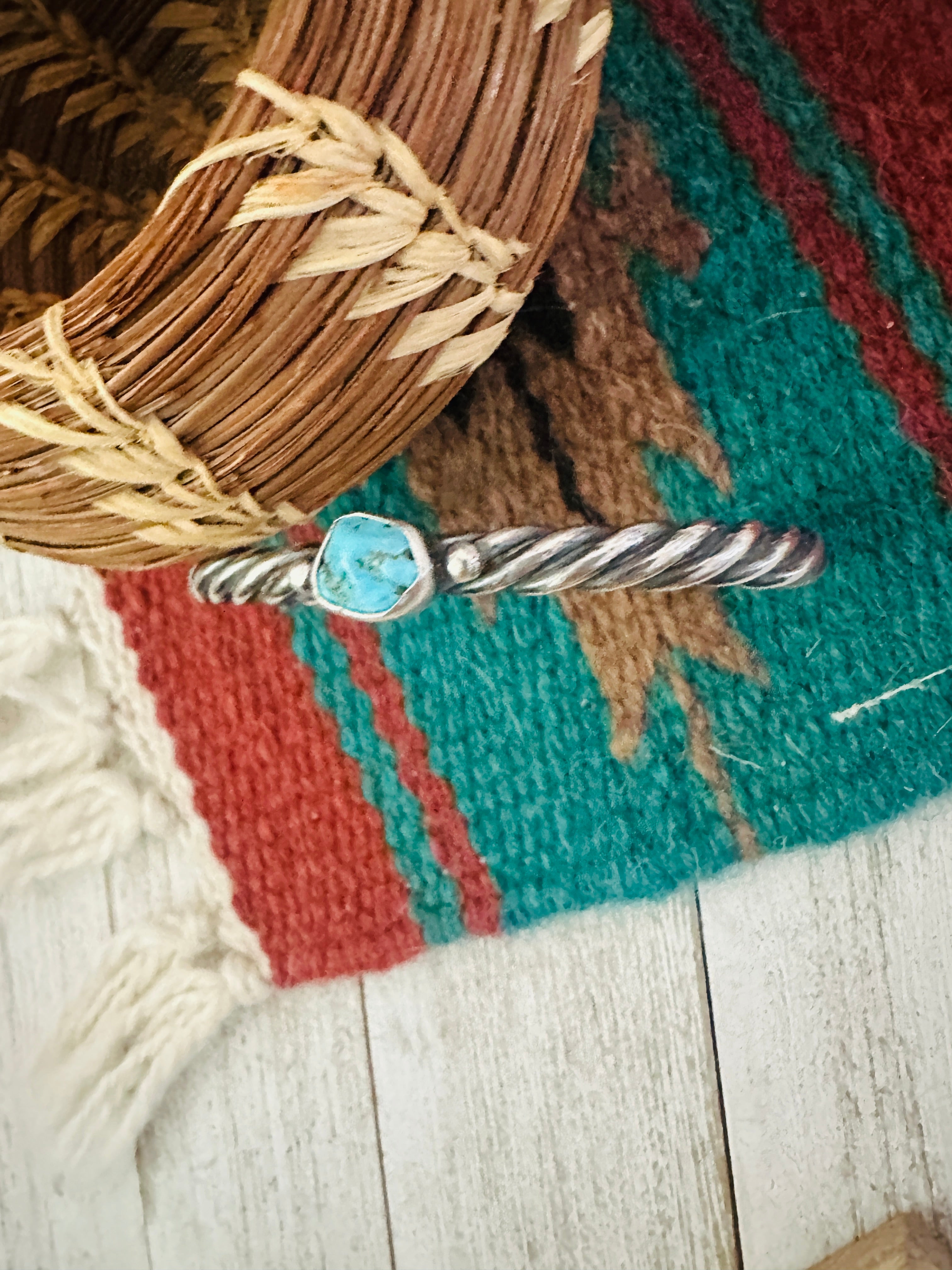 Navajo Sterling Silver & Turquoise Cuff Bracelet