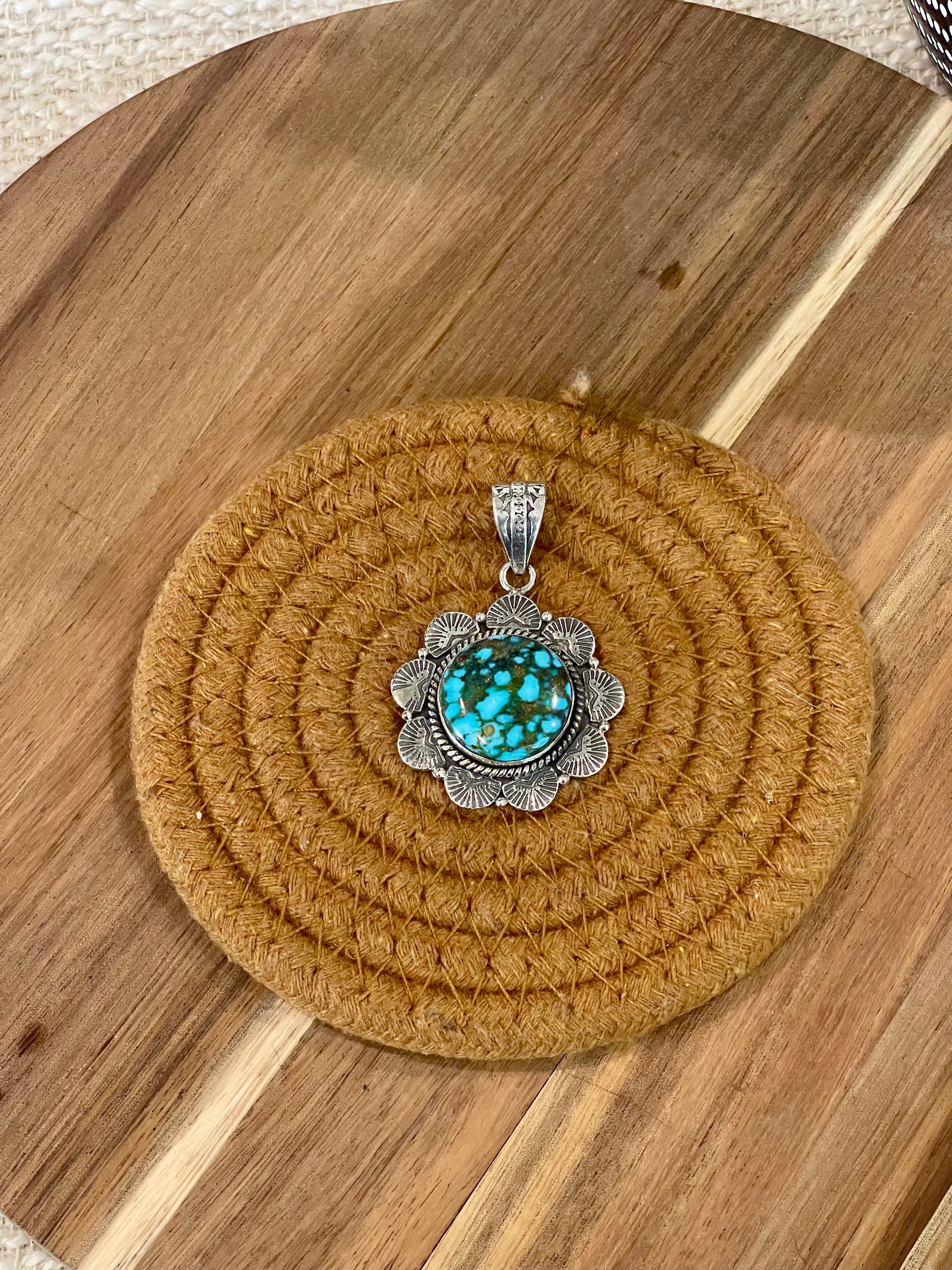 Handmade Sterling Silver & Sonoran Mountain Turquoise Pendant