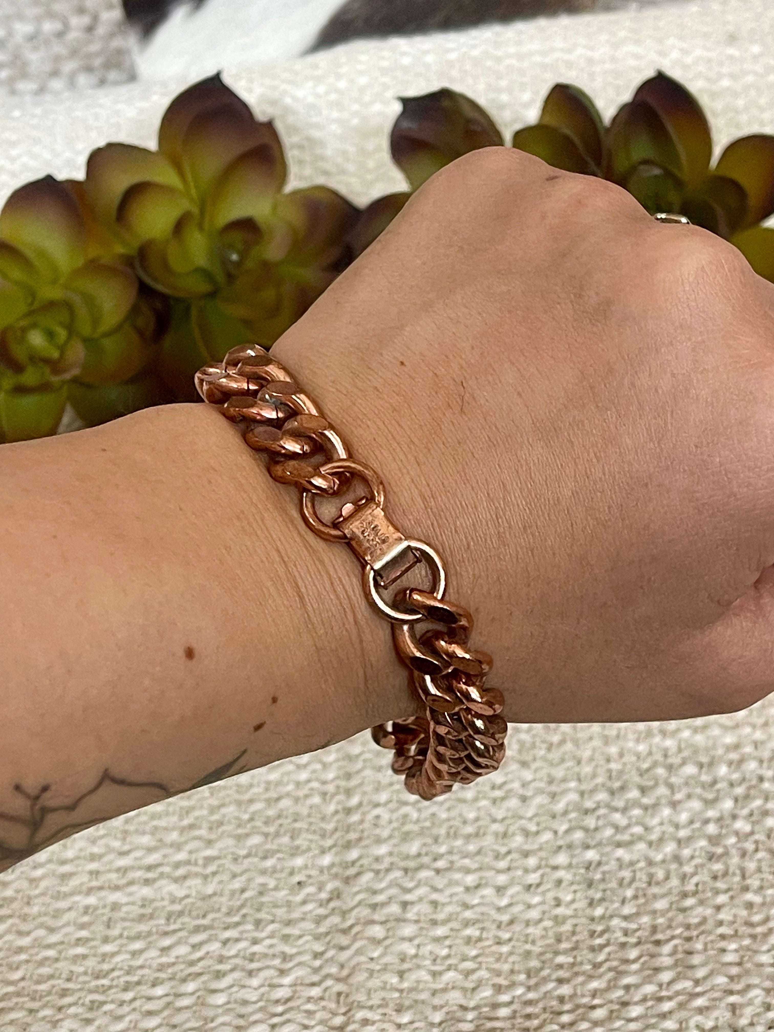 Vintage Handmade Copper Chain Bracelet