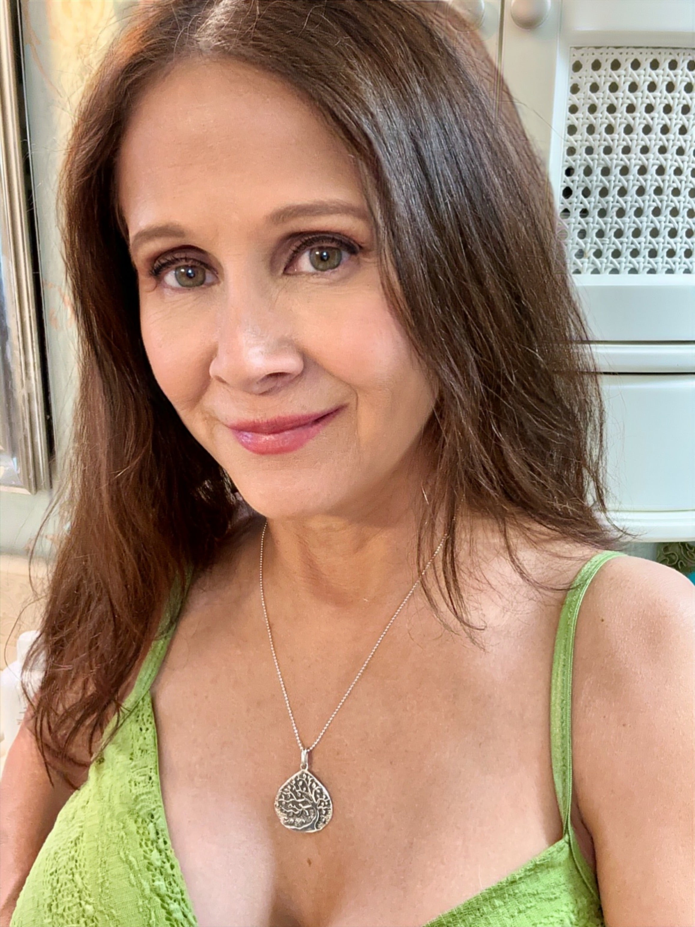 Tree in Teardrop Pendant Necklace