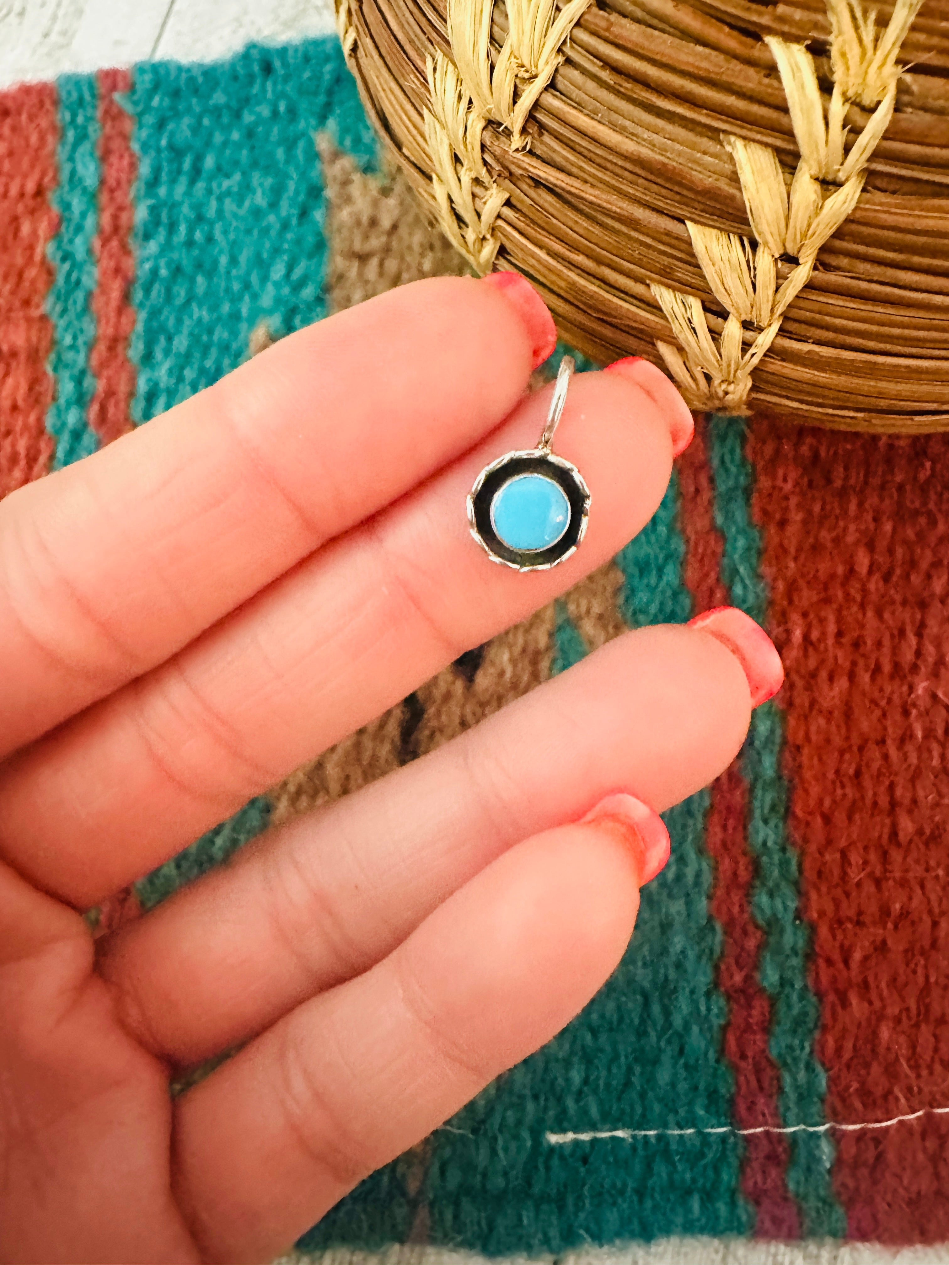 Navajo Sterling Silver & Turquoise Mini Pendant