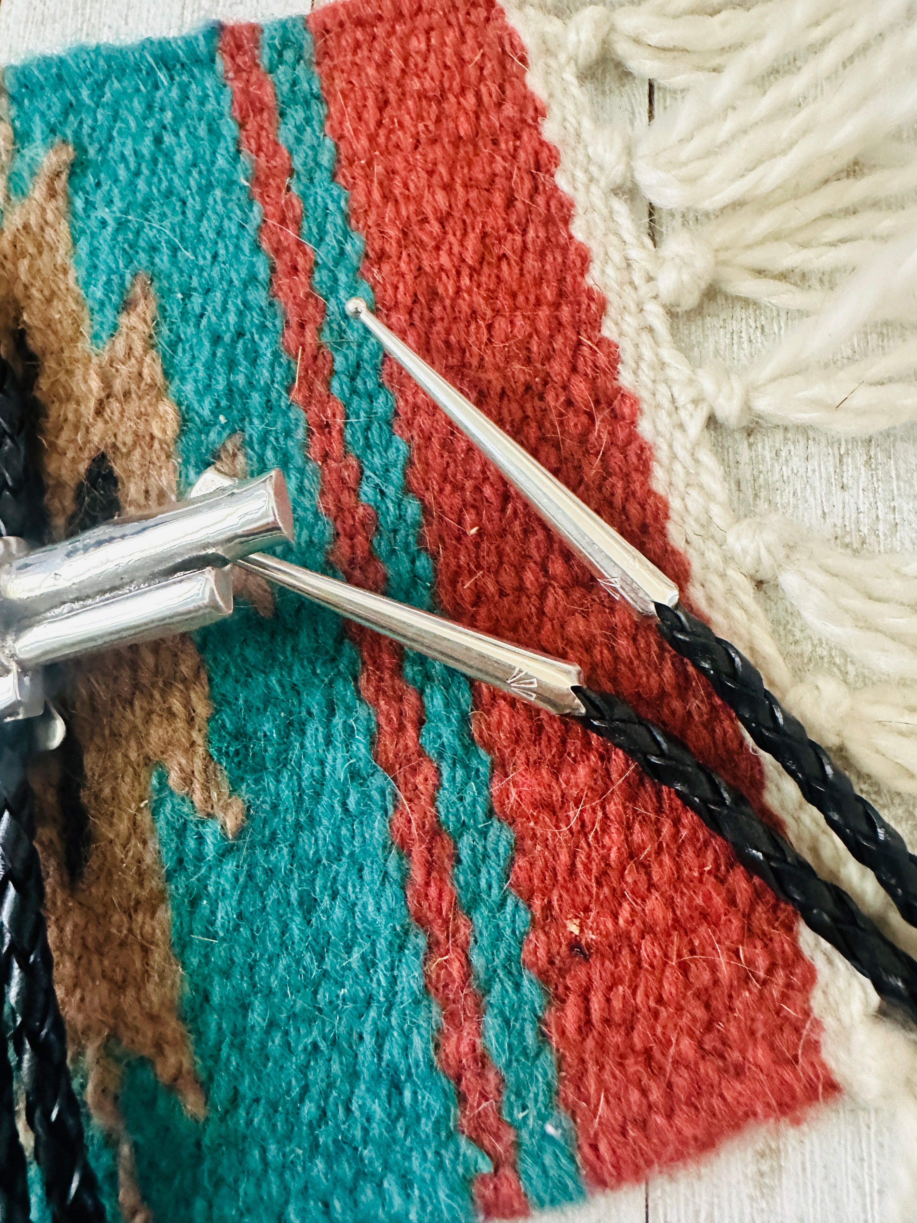 Handcrafted Sterling Silver & Turquoise Pistol Bolo Tie