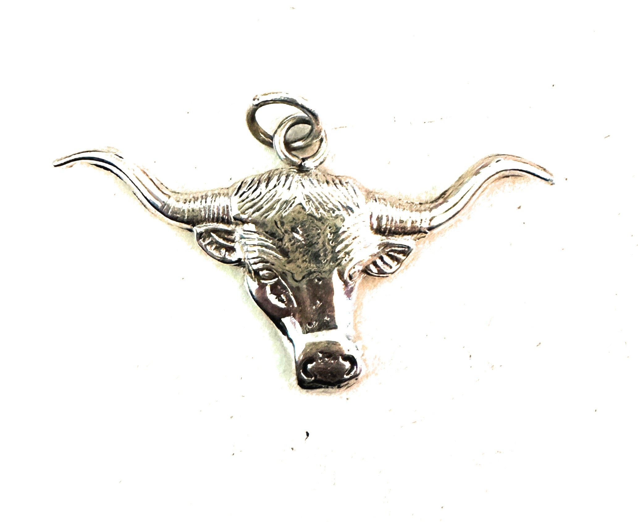 Navajo Sterling Silver Bullhead Pendant