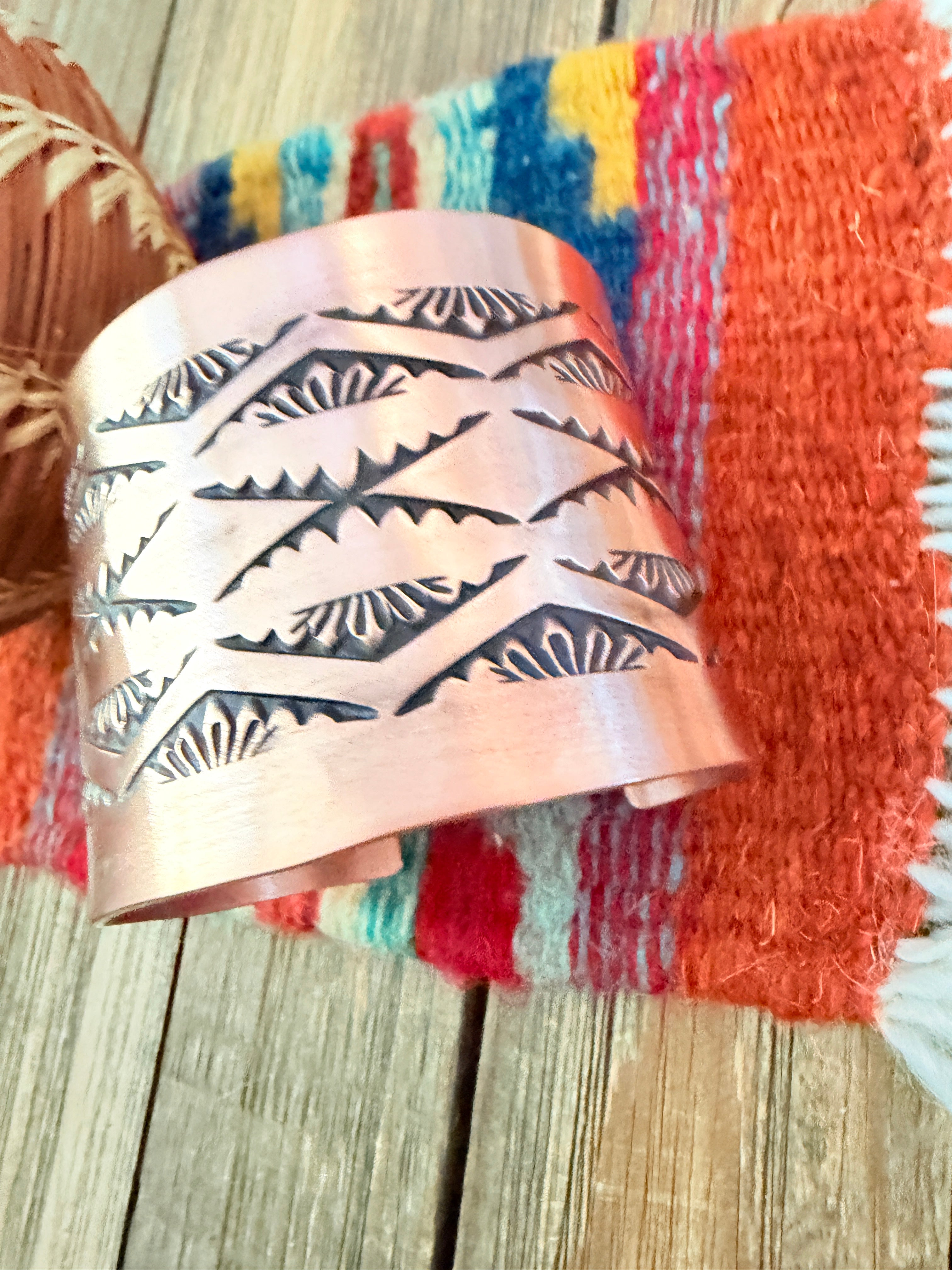 Handcrafted Copper Cuff Bracelet by Elvira Bill
