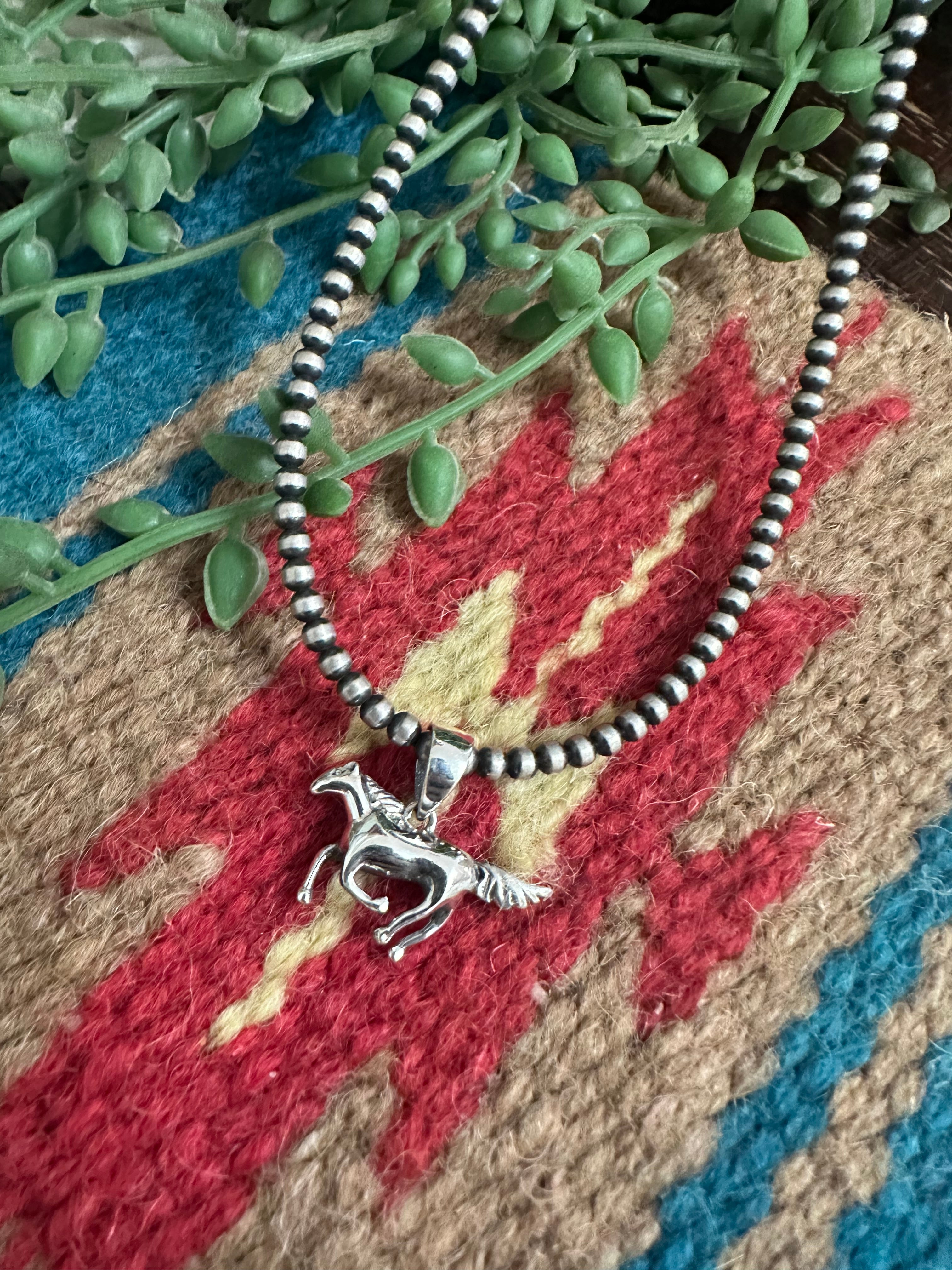 Beautiful Handmade Sterling Silver Horse Pendant